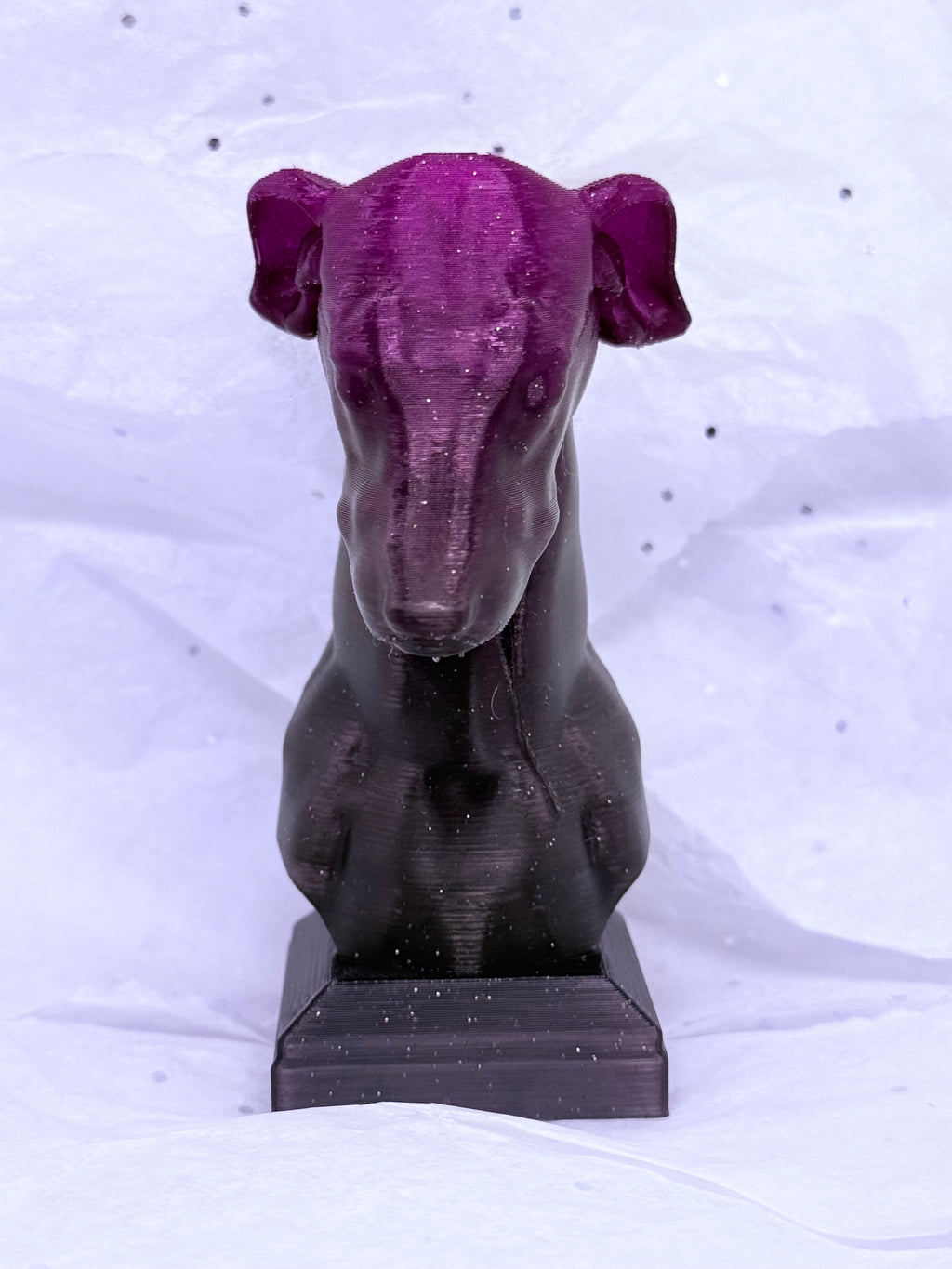 Greyhound Bust (Dark Galaxy Purple/Black) | 3D Printed Decor