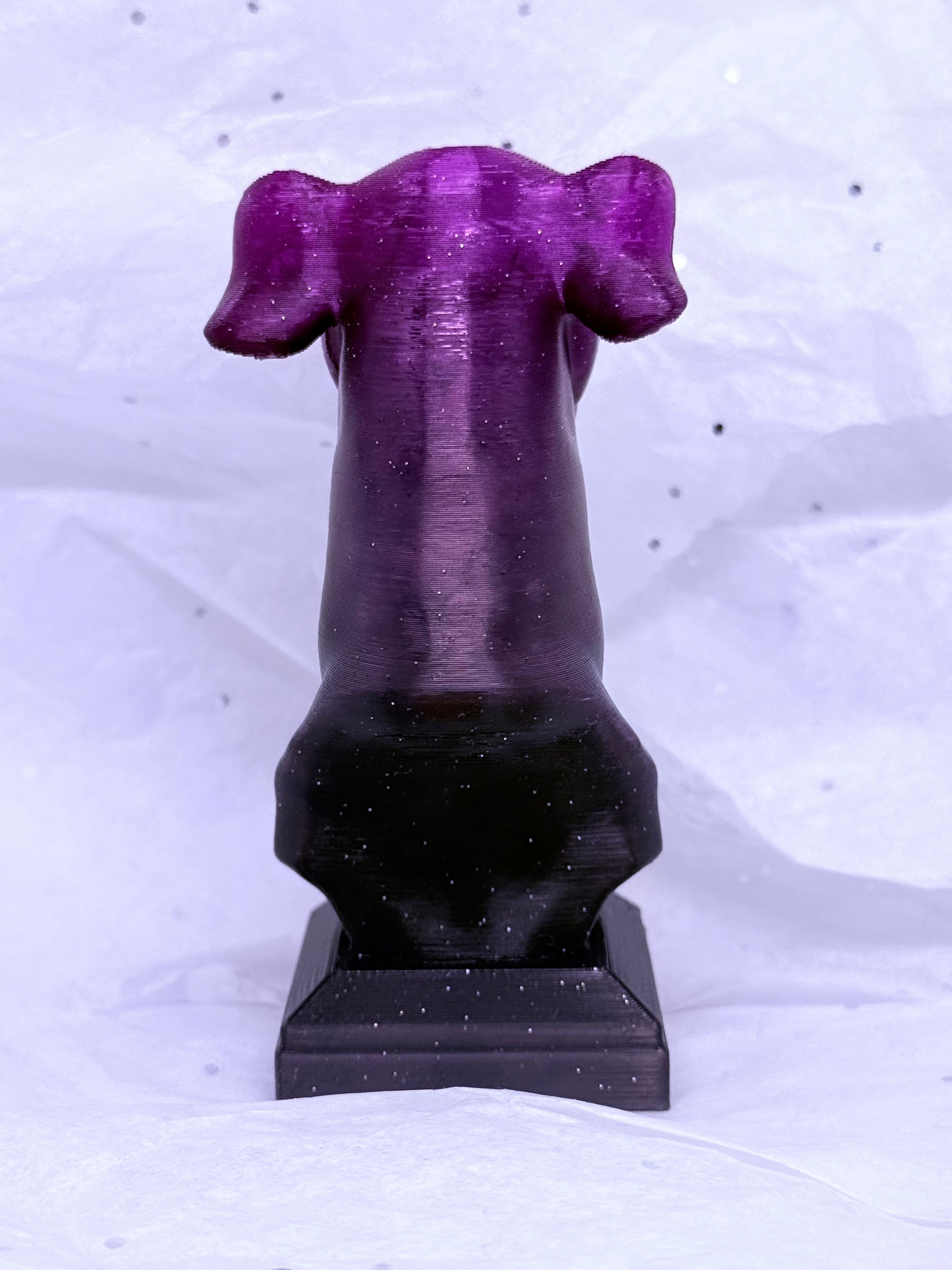 Greyhound Bust (Dark Galaxy Purple/Black) | 3D Printed Decor