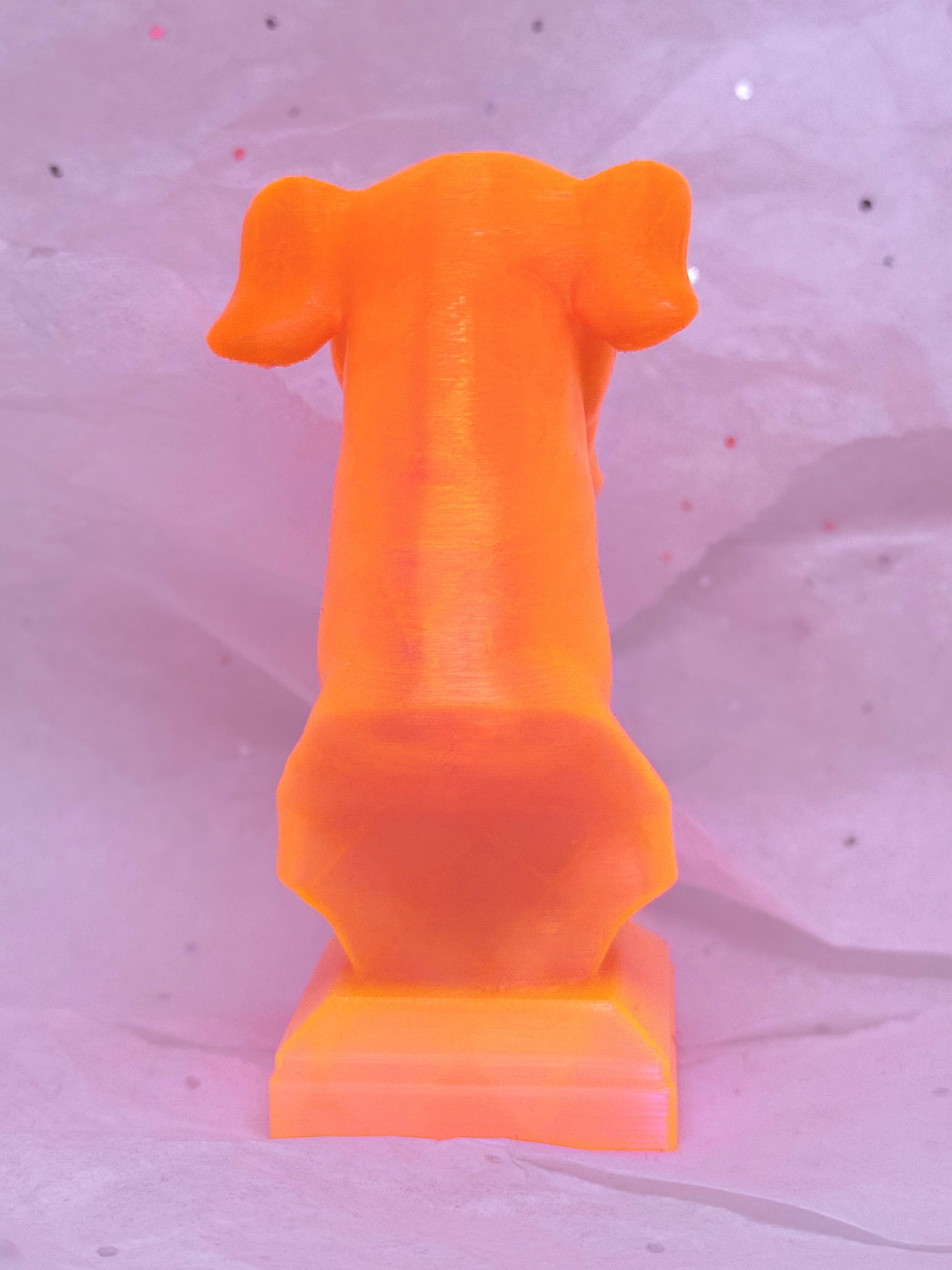 Greyhound Bust (Neon Orange) | 3D Printed Decor