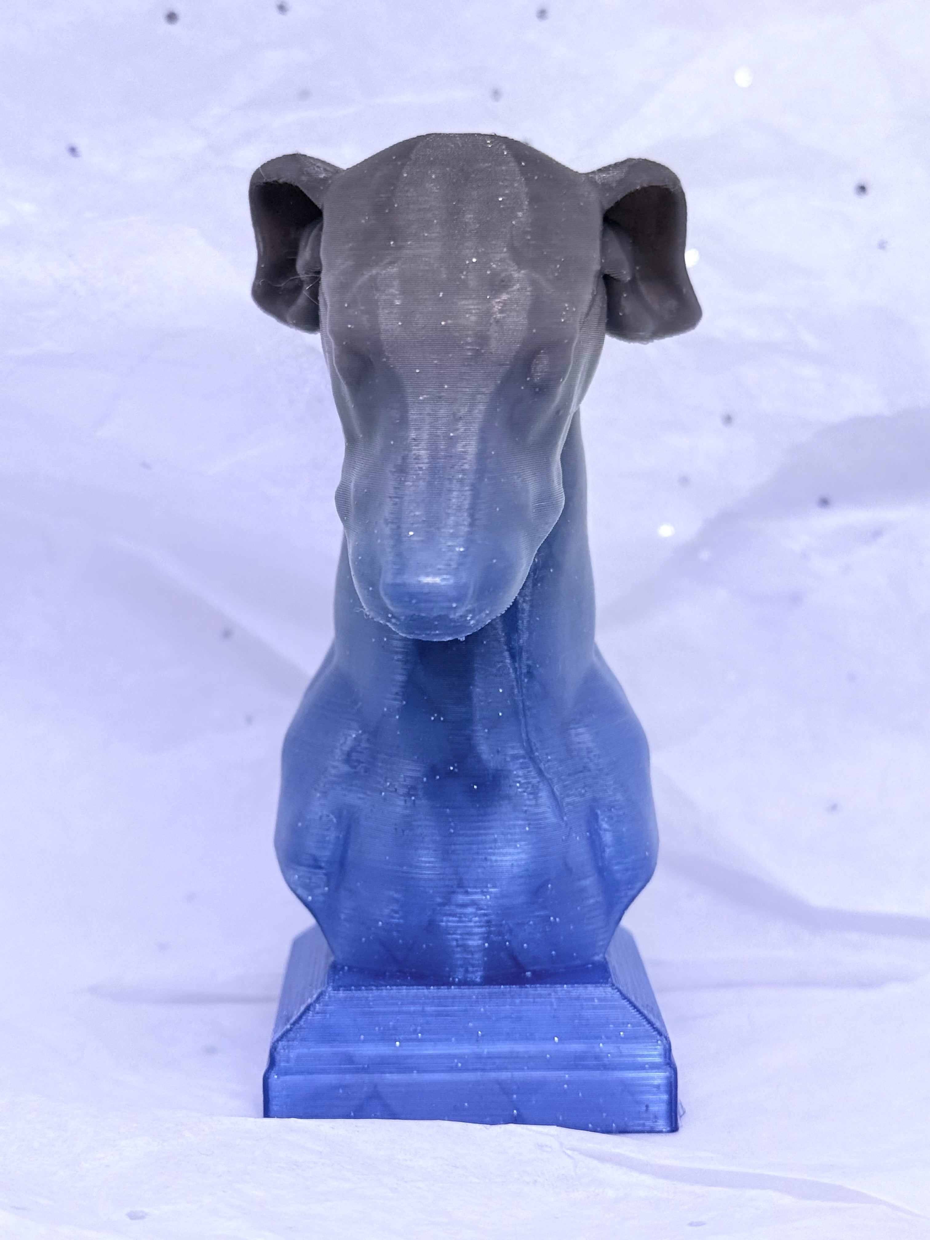 Greyhound Bust (Blue/Purple/Grey) | 3D Printed Decor