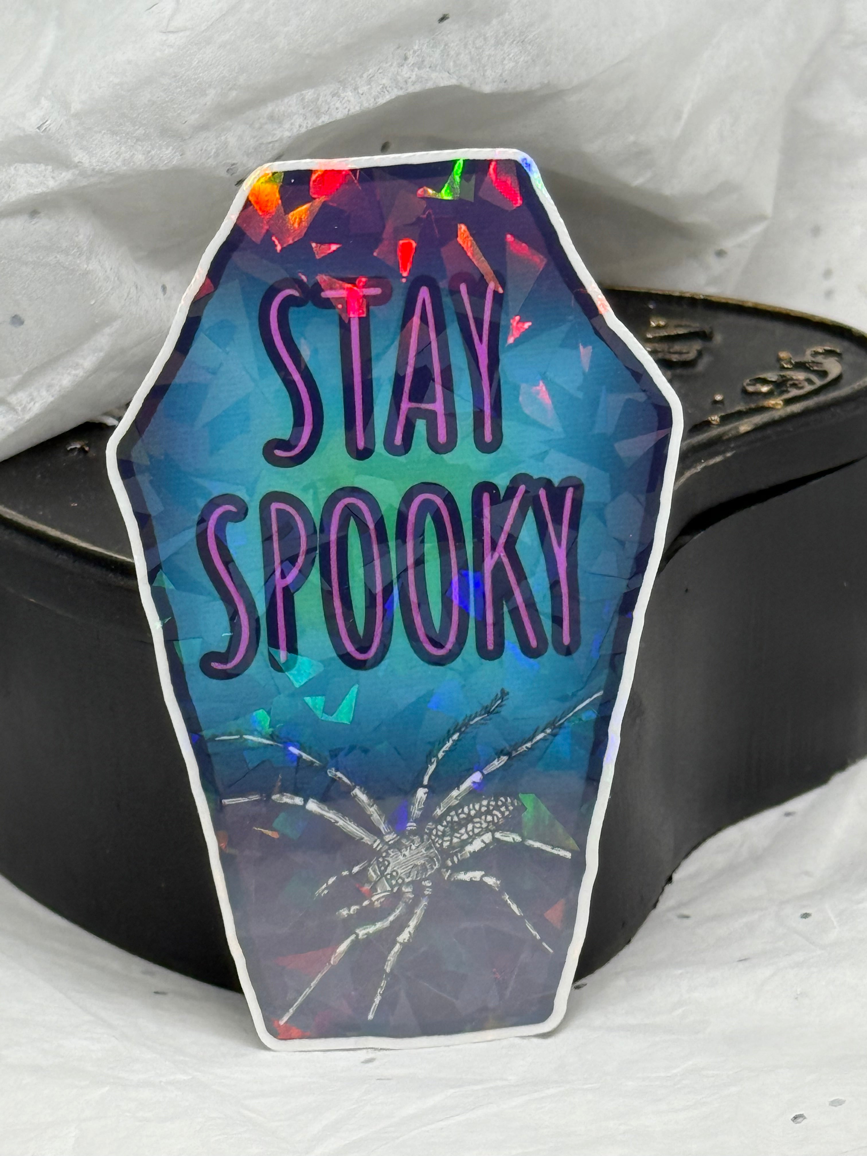 Stay Spooky Coffin with Spider Sticker