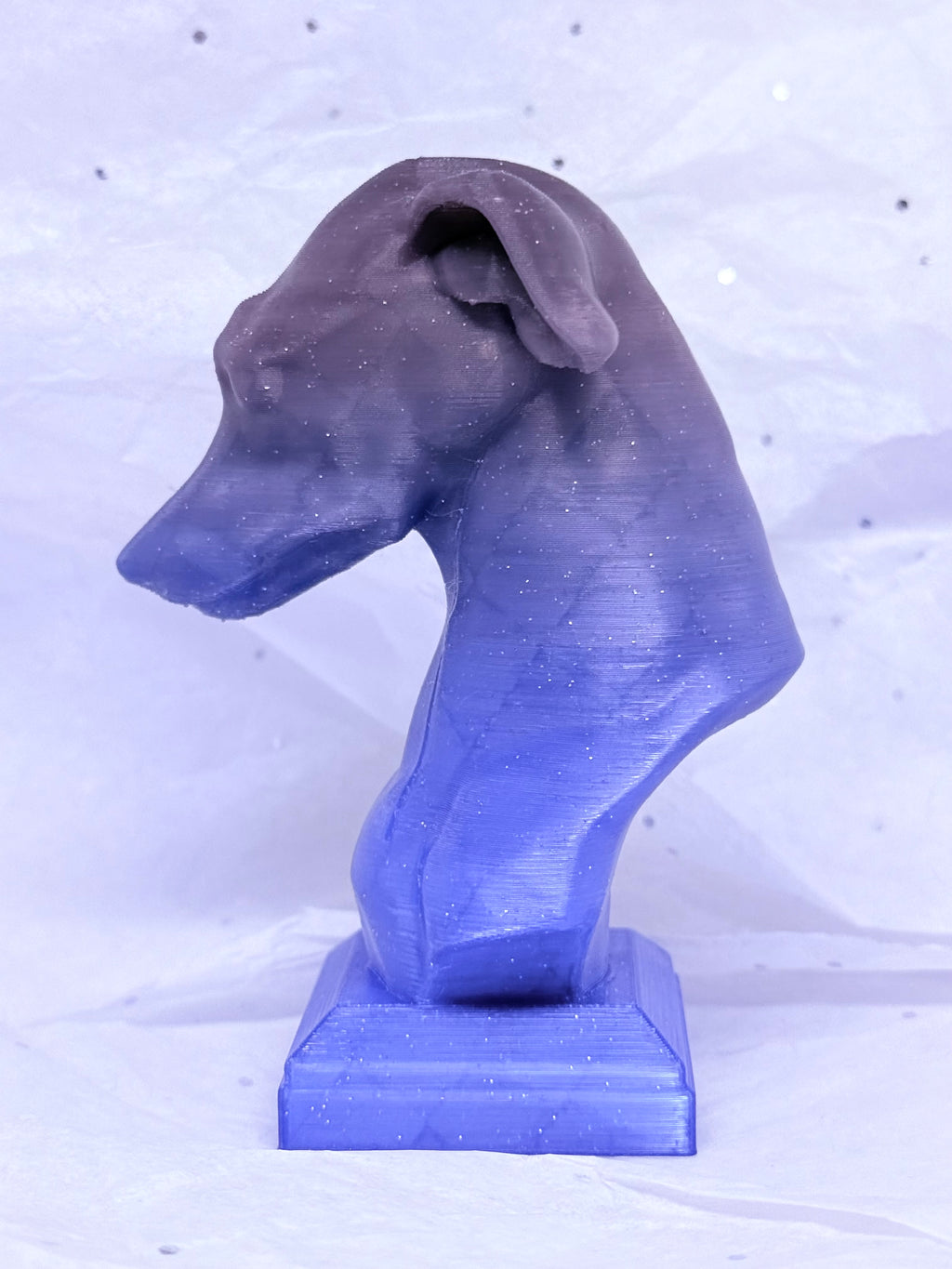 Greyhound Bust (Blue/Purple/Grey) | 3D Printed Decor
