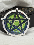 Pentacle Sticker (Green & Black)