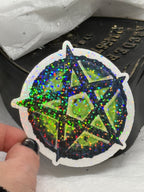 Pentacle Sticker (Green & Black)