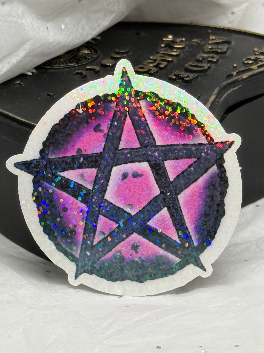 Pentacle Sticker (Purple & Black)