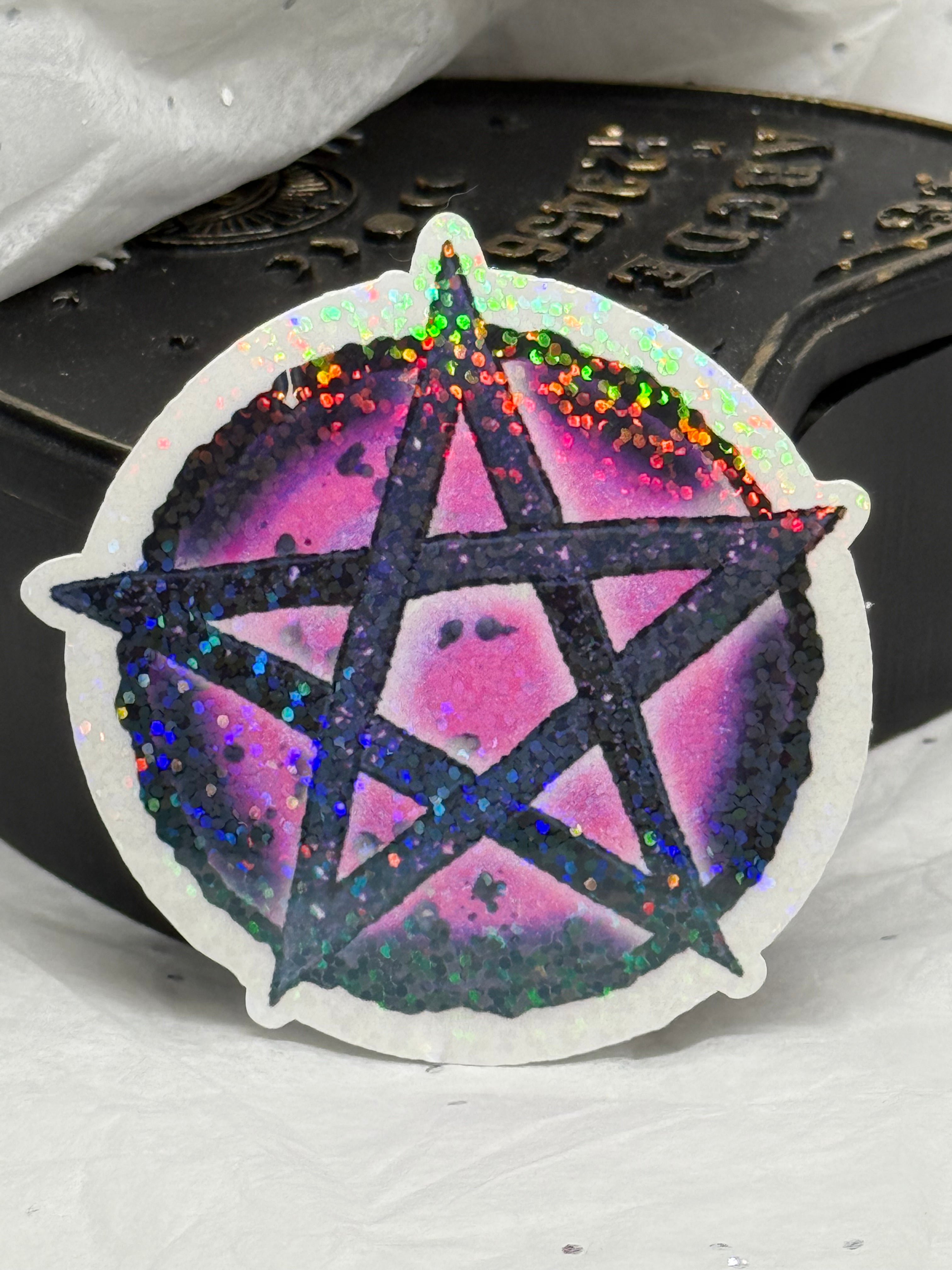Pentacle Sticker (Purple & Black)