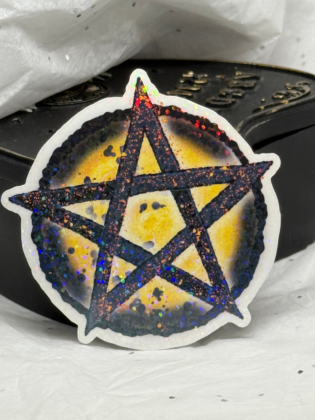Pentacle Sticker (Gold & Black)