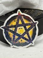 Pentacle Sticker (Gold & Black)