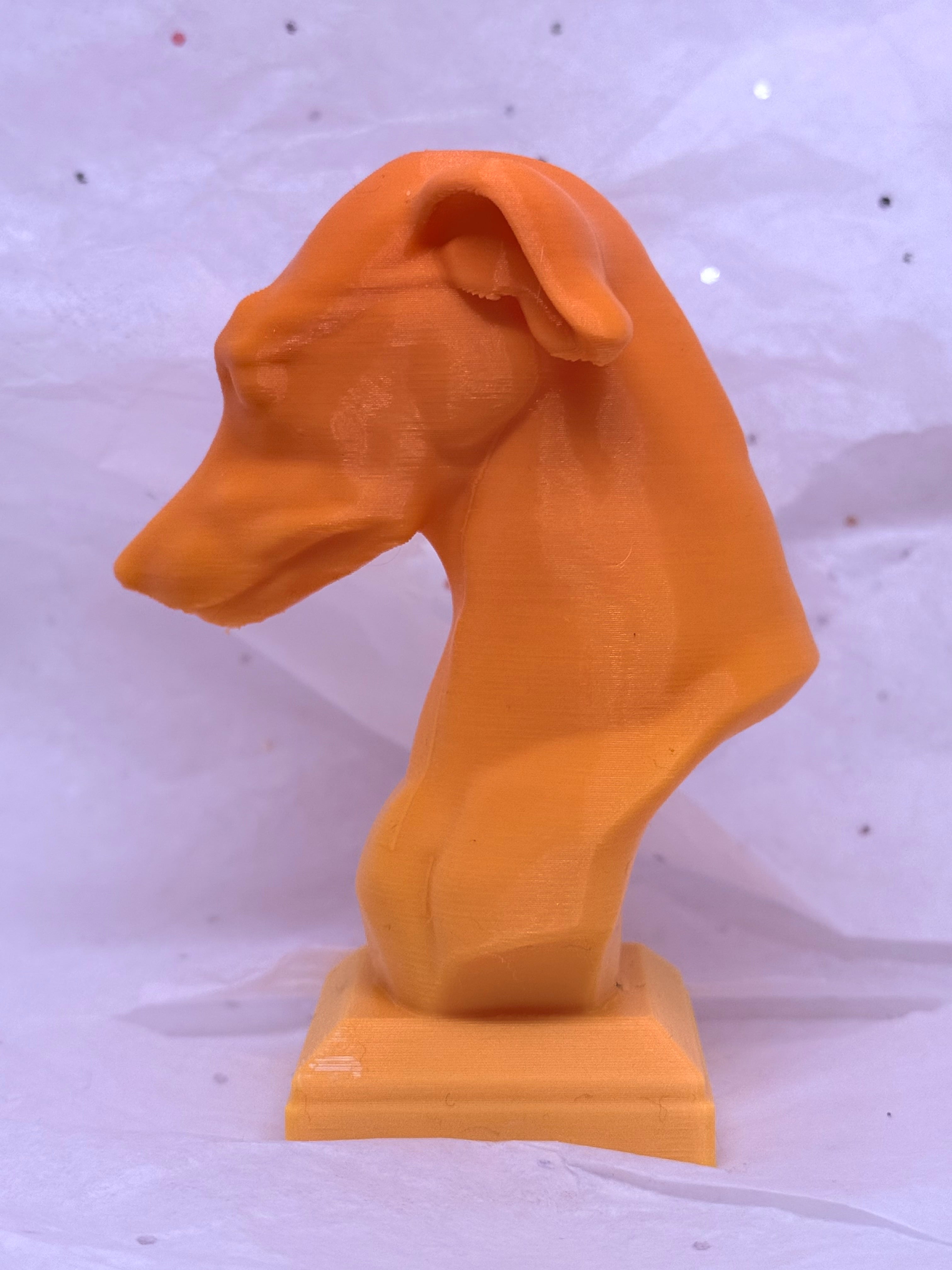 Greyhound Bust (Orange/Yellow) | 3D Printed Decor