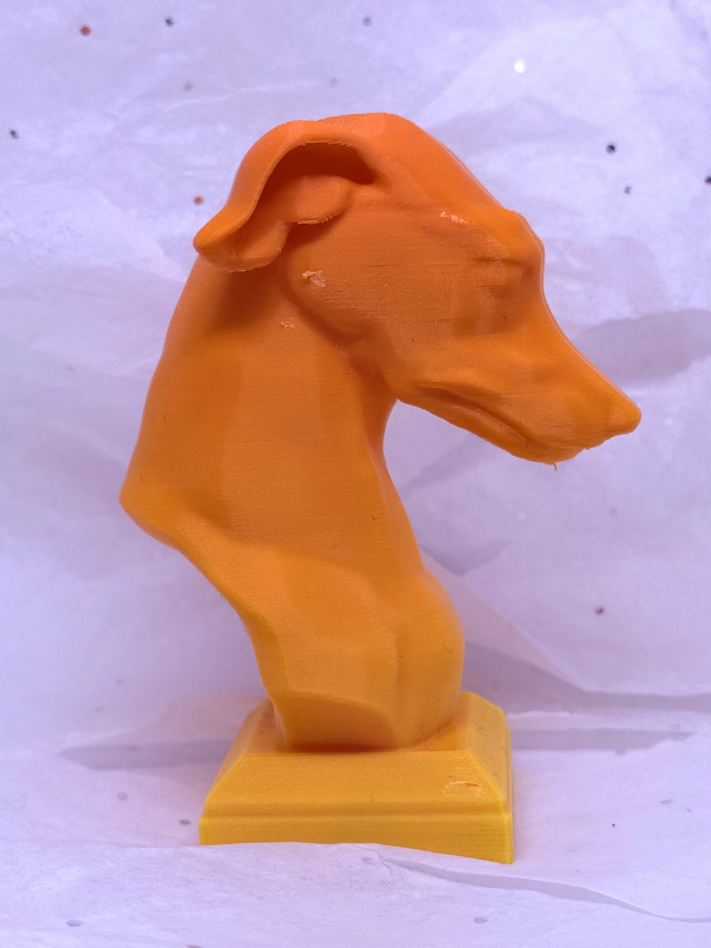 Greyhound Bust (Orange/Yellow) | 3D Printed Decor