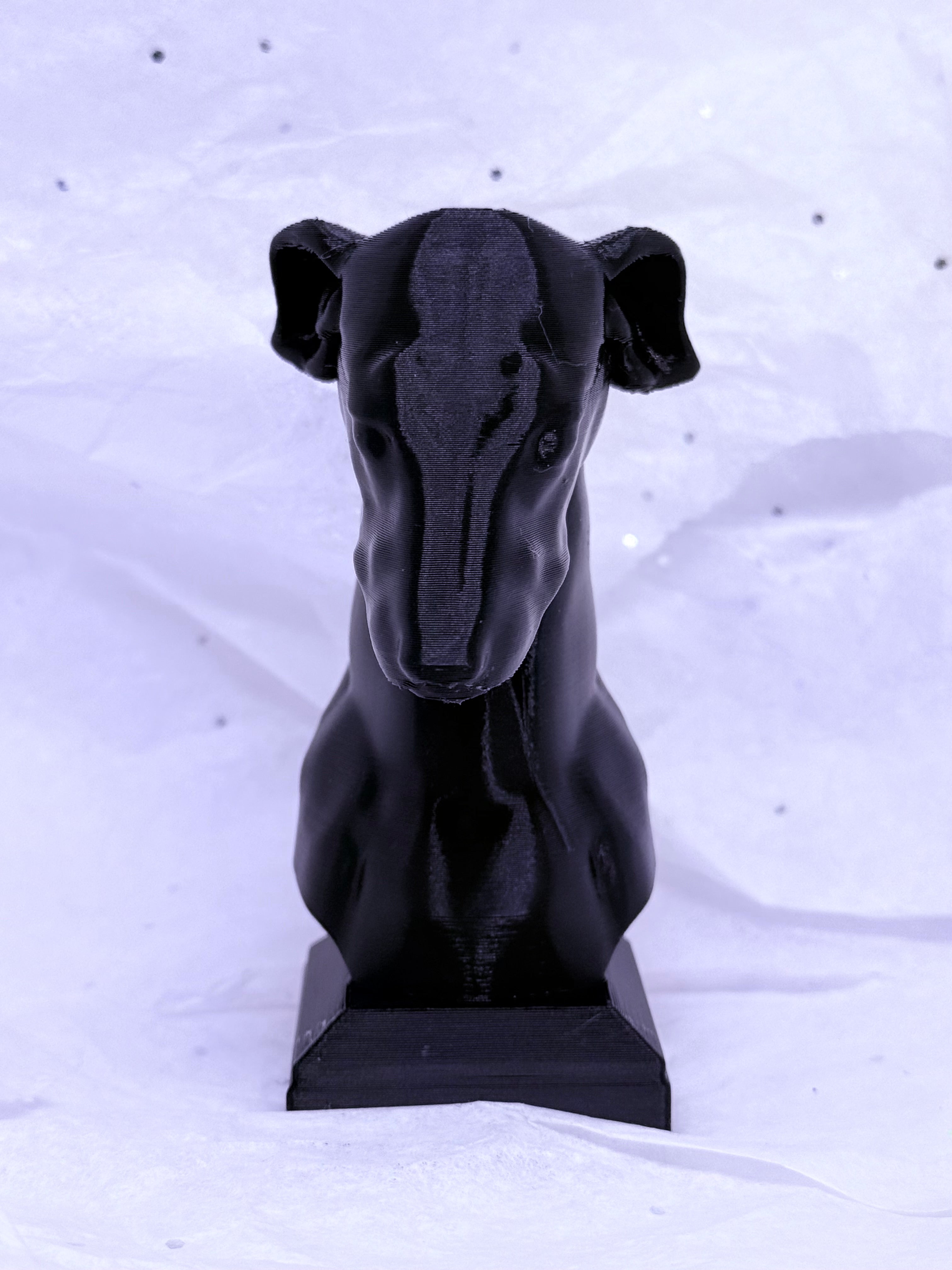Greyhound Bust (Black) | 3D Printed Decor