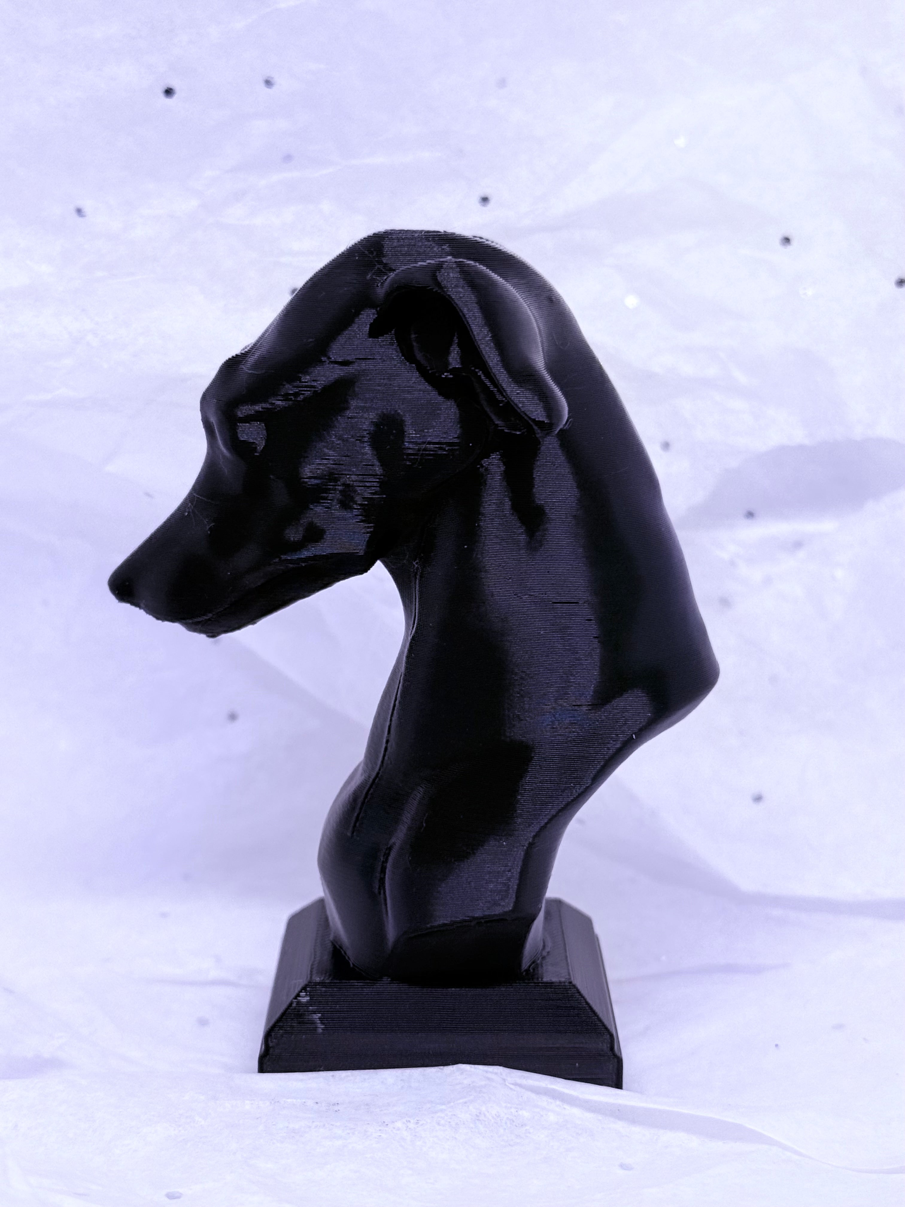 Greyhound Bust (Black) | 3D Printed Decor