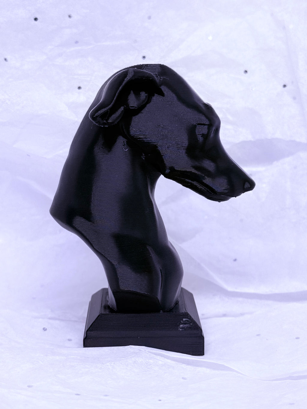 Greyhound Bust (Black) | 3D Printed Decor