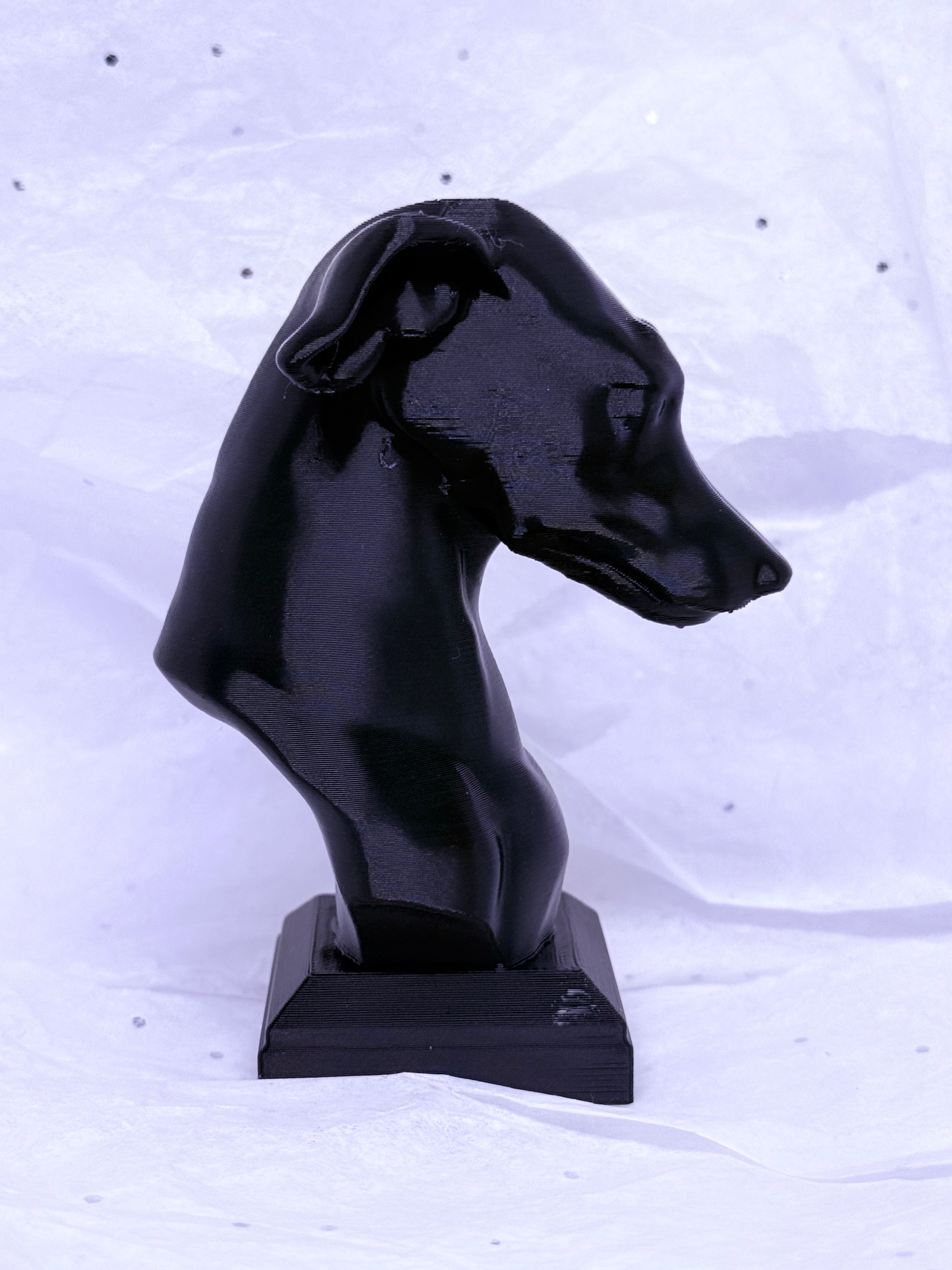 Greyhound Bust (Black) | 3D Printed Decor