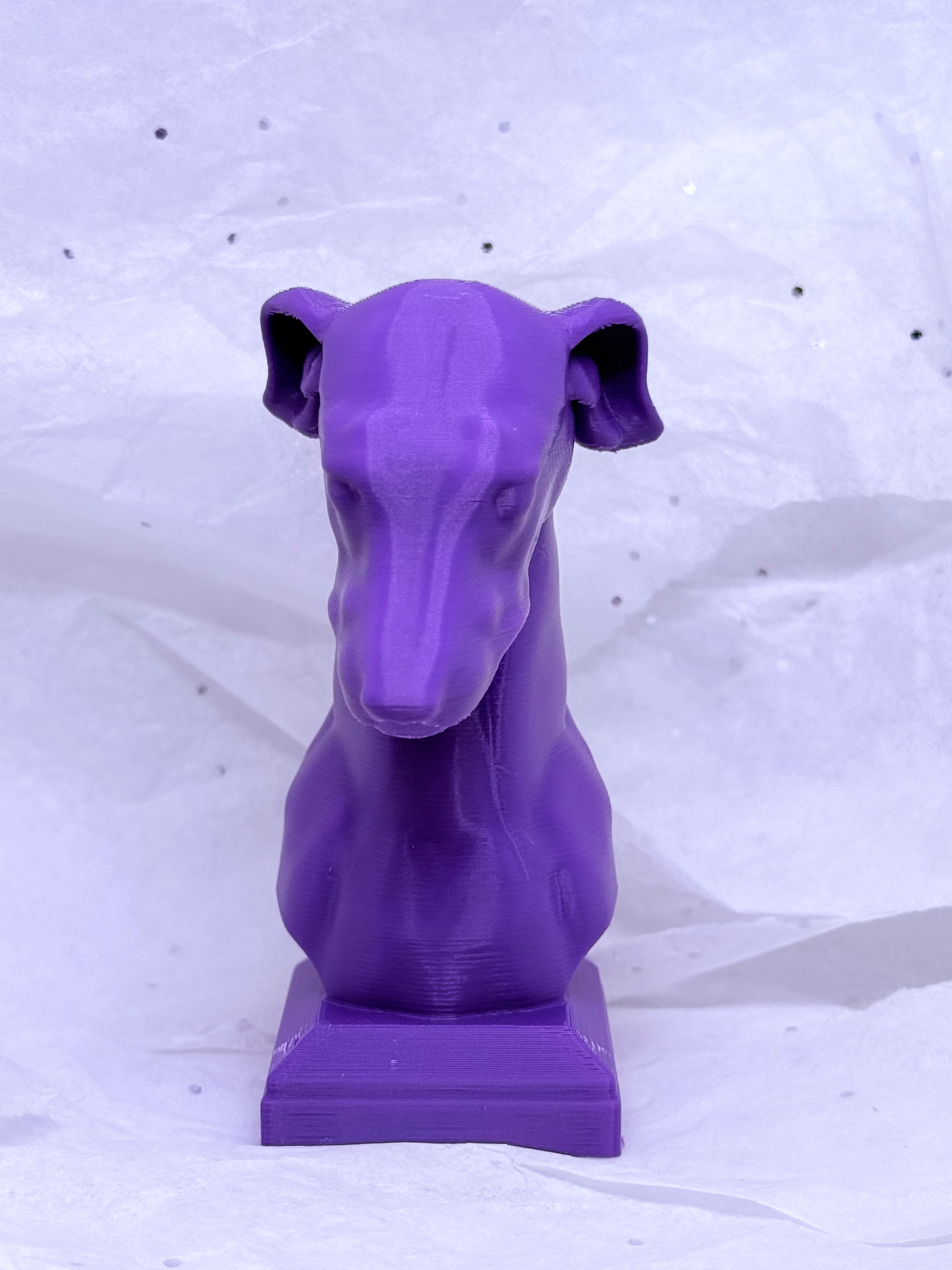 Greyhound Bust (Purple) | 3D Printed Decor
