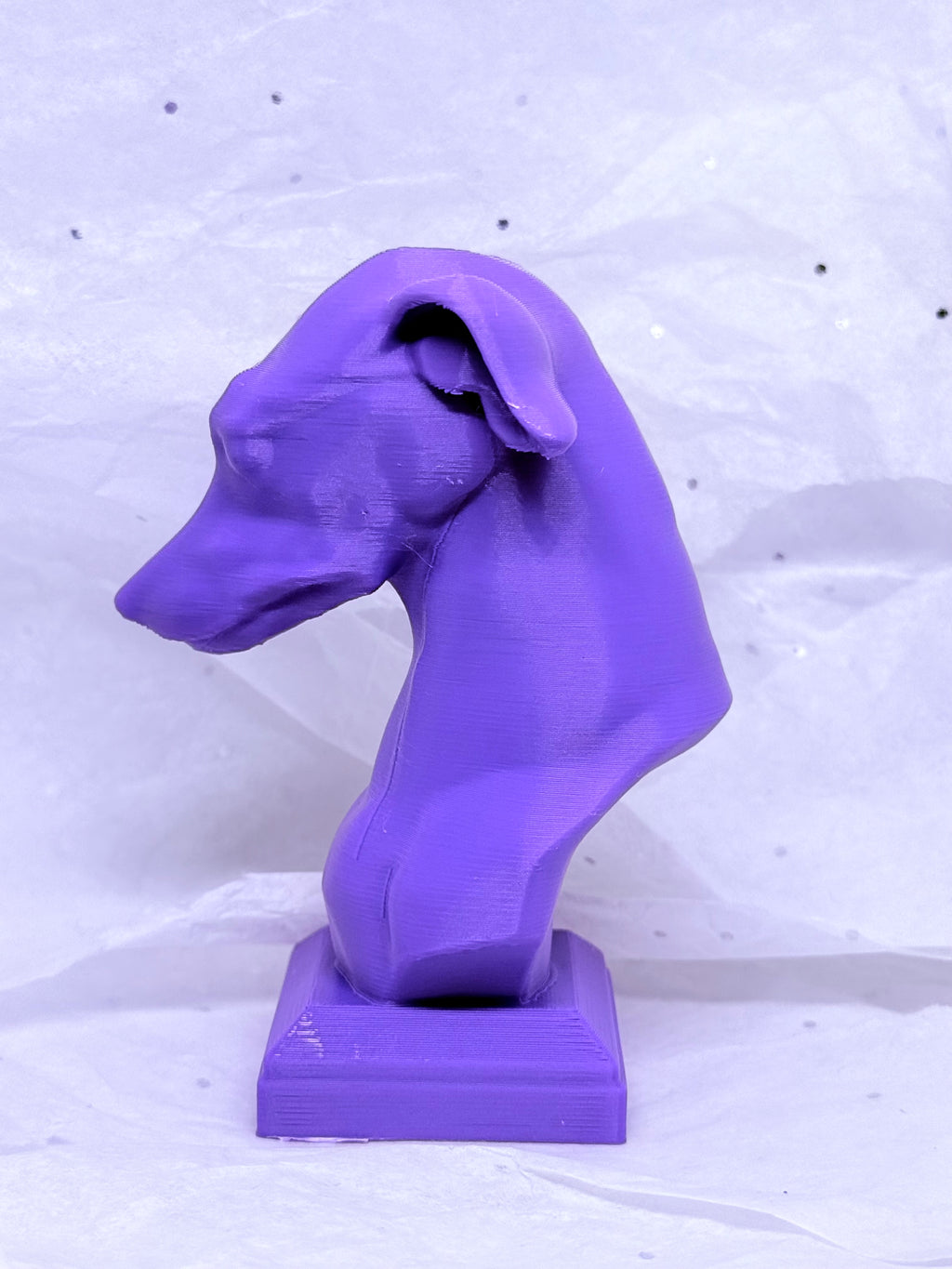 Greyhound Bust (Purple) | 3D Printed Decor