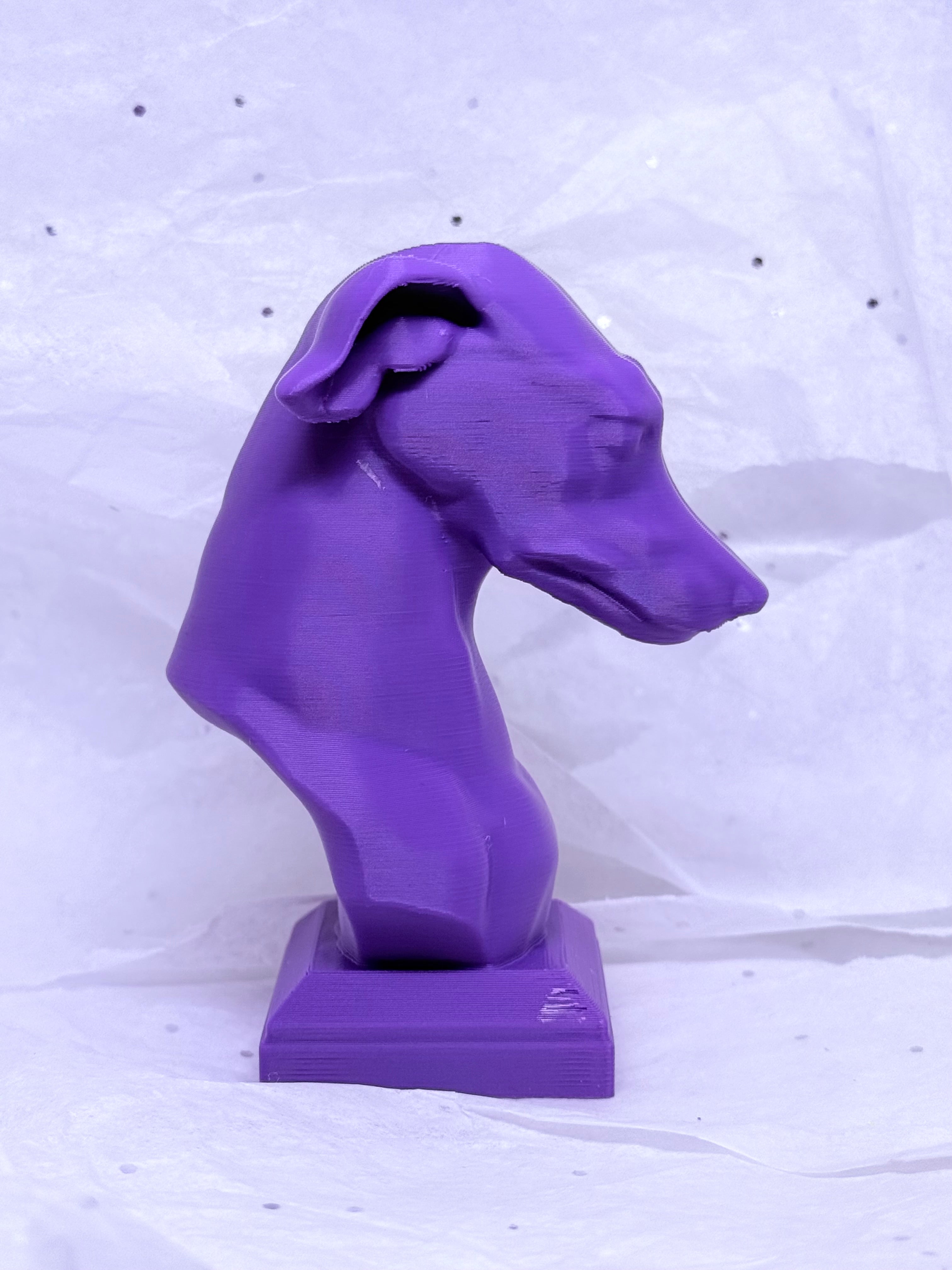 Greyhound Bust (Purple) | 3D Printed Decor