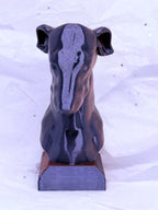 Greyhound Bust (Black/Orange) | 3D Printed Decor
