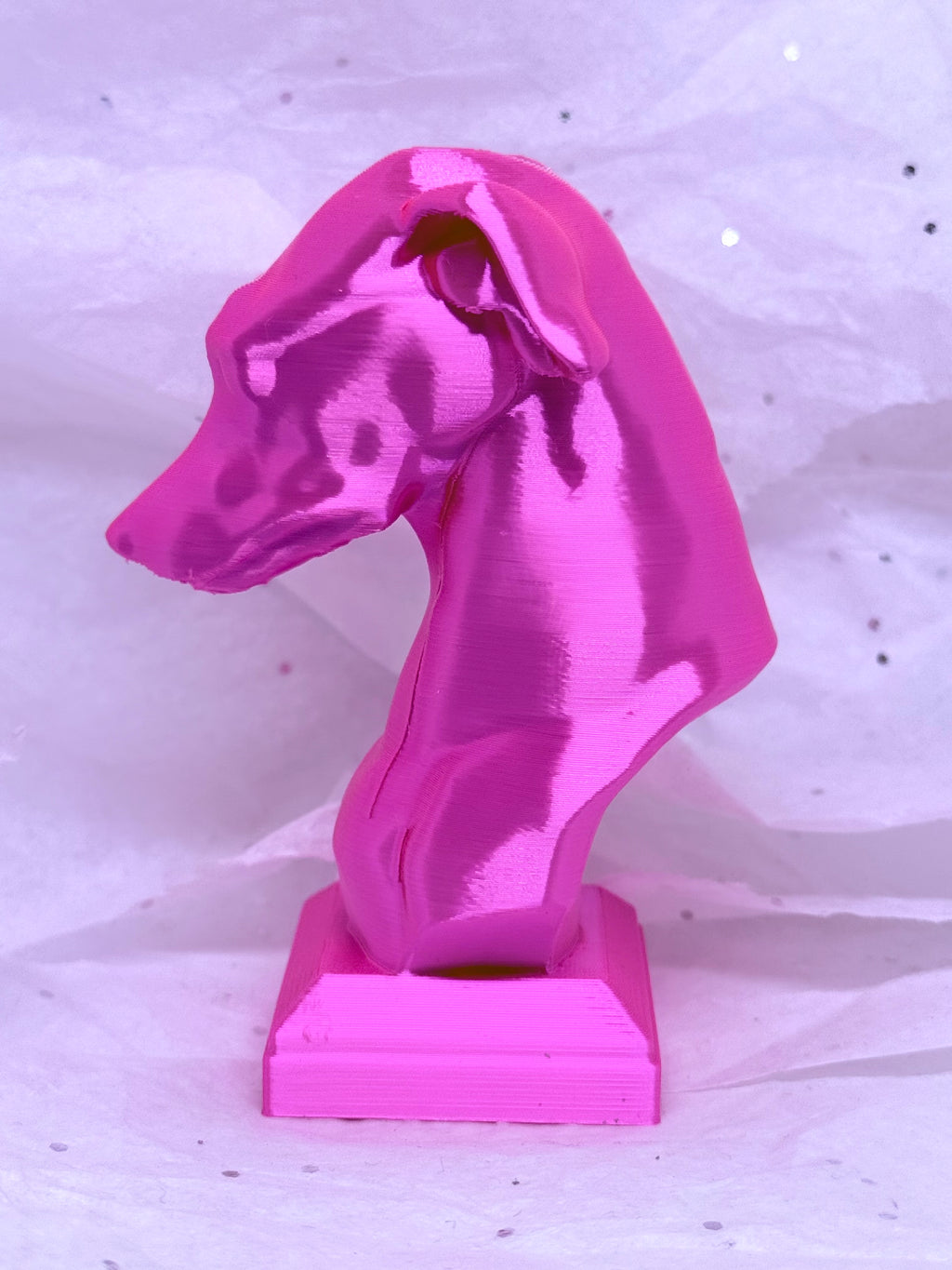 Greyhound Bust (Silky Magenta) | 3D Printed Decor