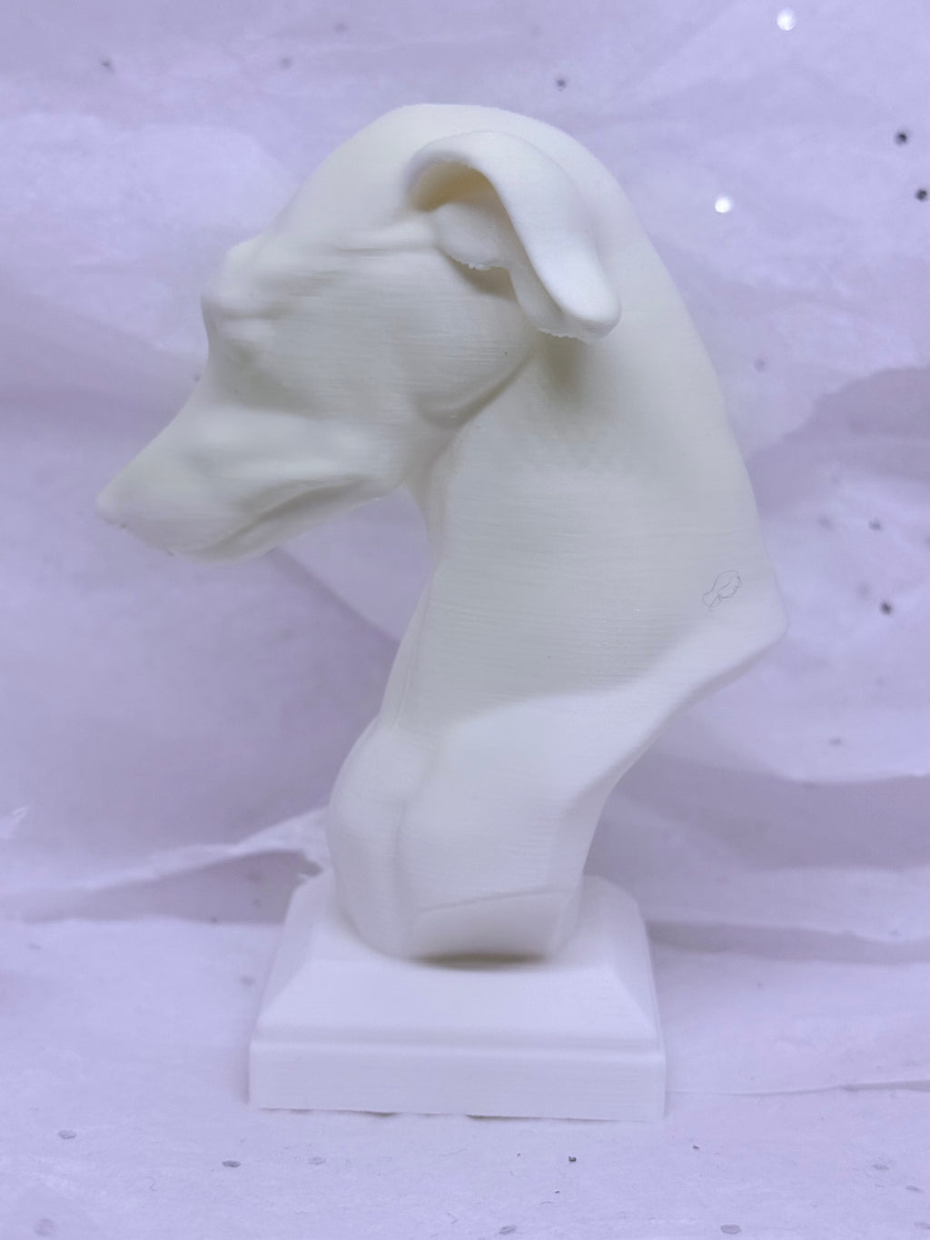 Greyhound Bust (White) | 3D Printed Decor