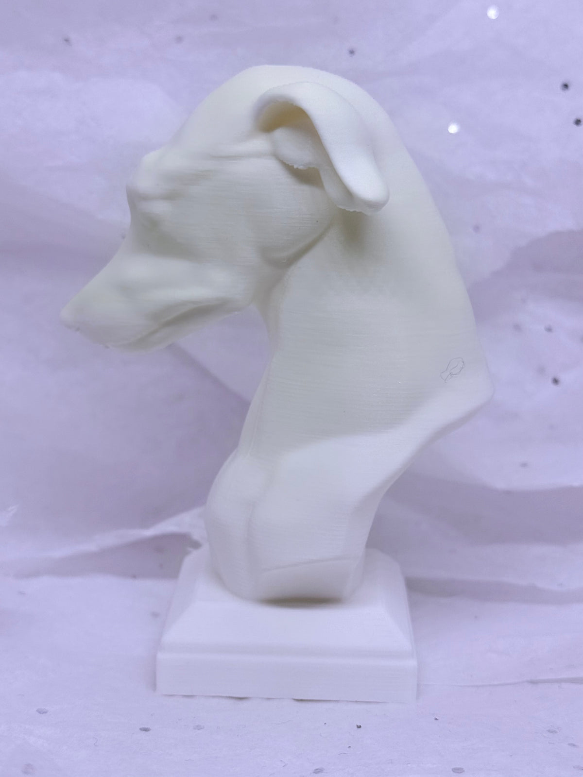 Greyhound Bust (White) | 3D Printed Decor