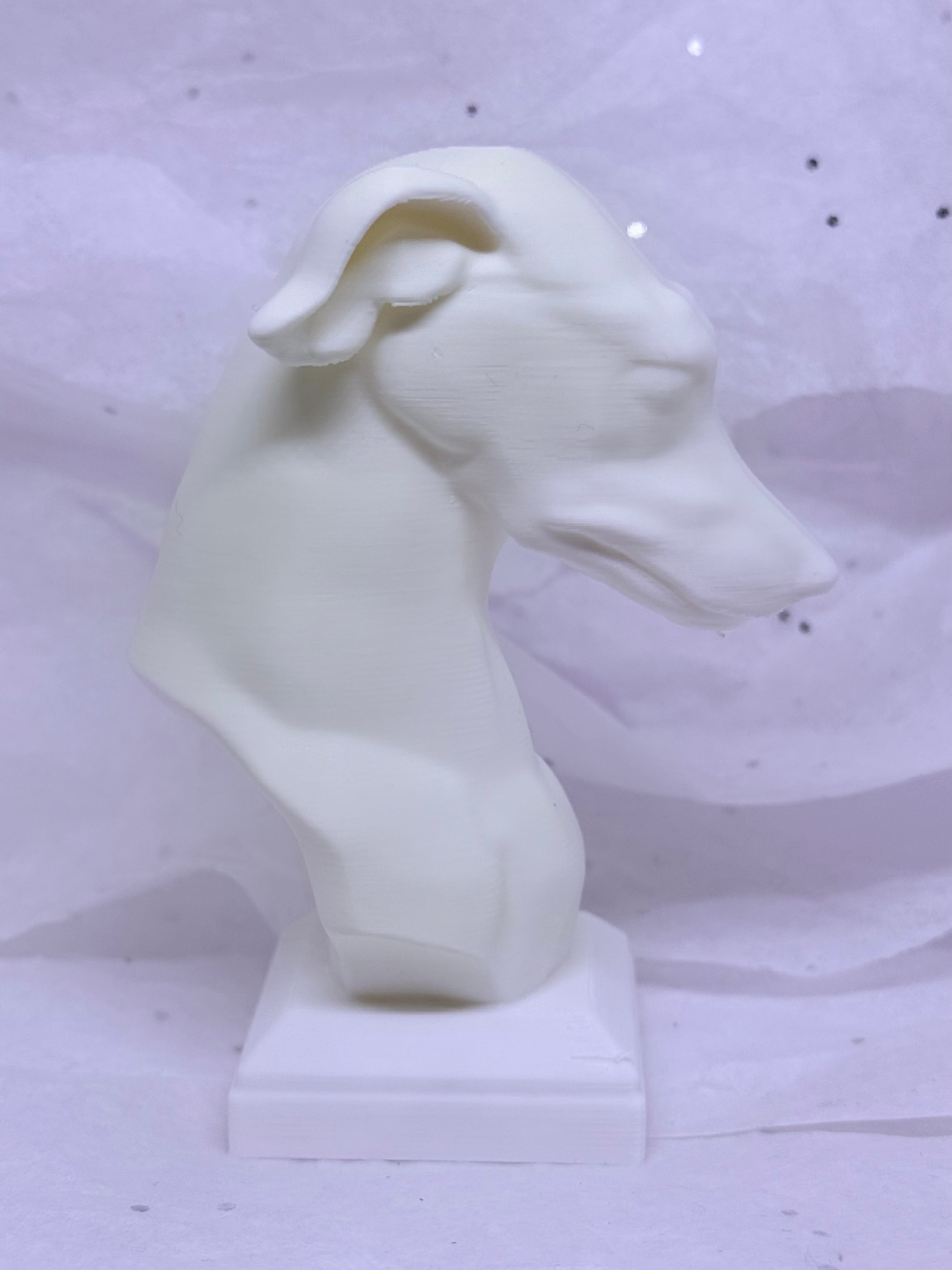 Greyhound Bust (White) | 3D Printed Decor