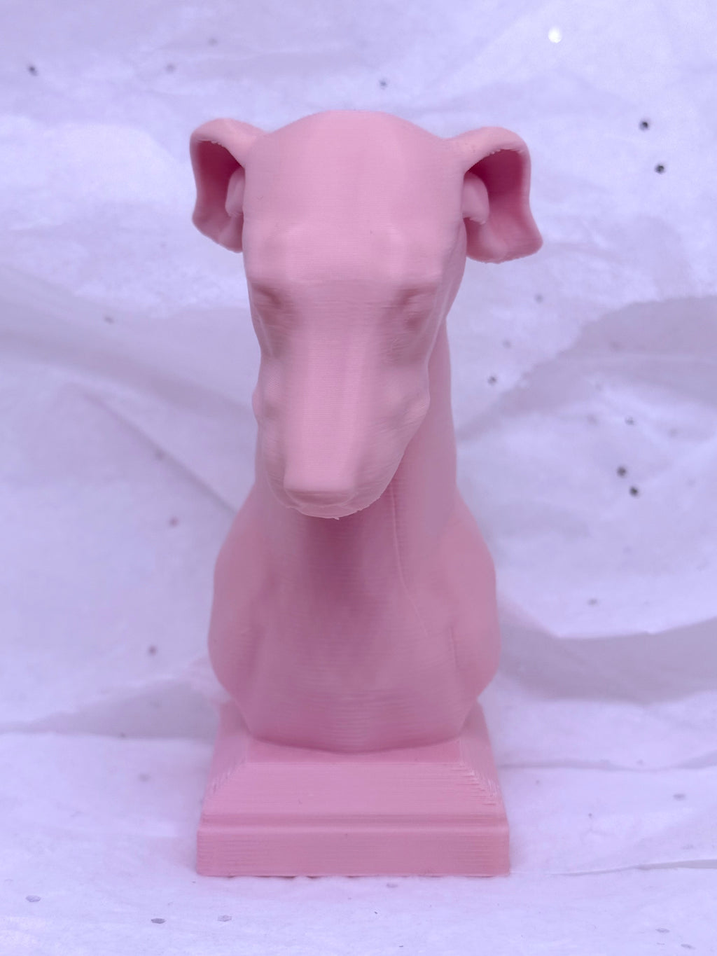Greyhound Bust (Light Pink) | 3D Printed Decor