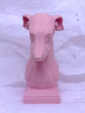 Greyhound Bust (Light Pink) | 3D Printed Decor