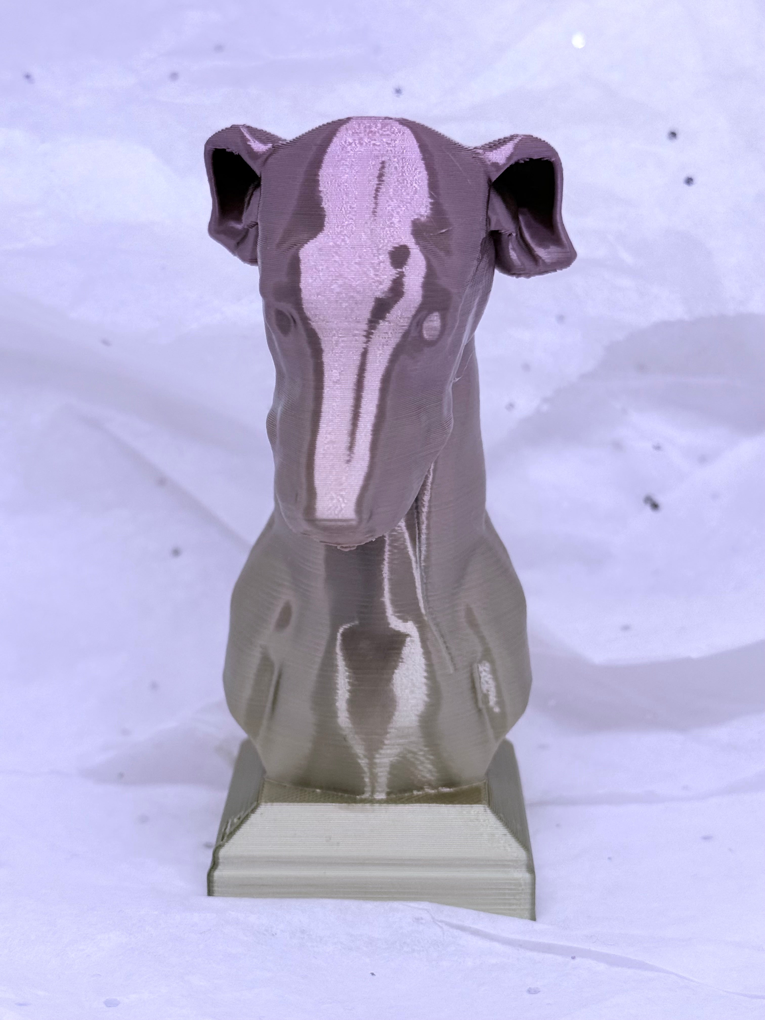 Greyhound Bust (Dusty Gold) | 3D Printed Decor