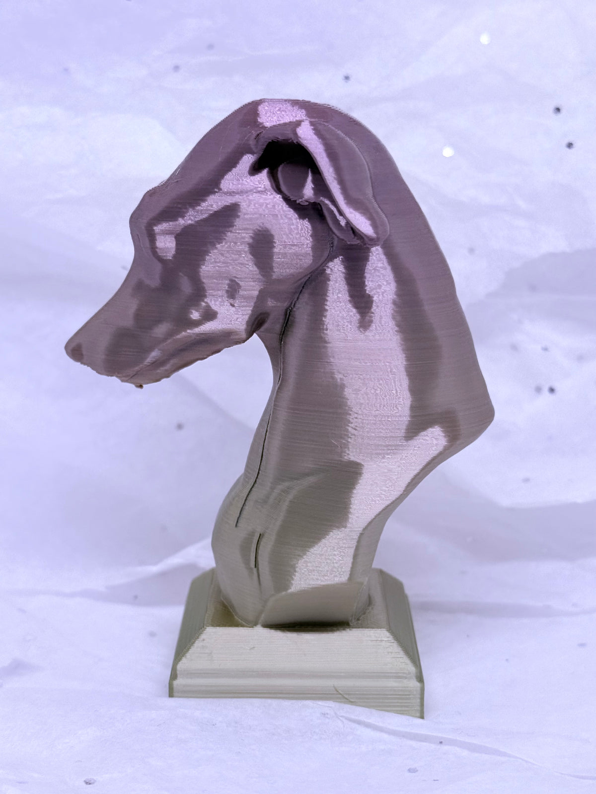 Greyhound Bust (Dusty Gold) | 3D Printed Decor