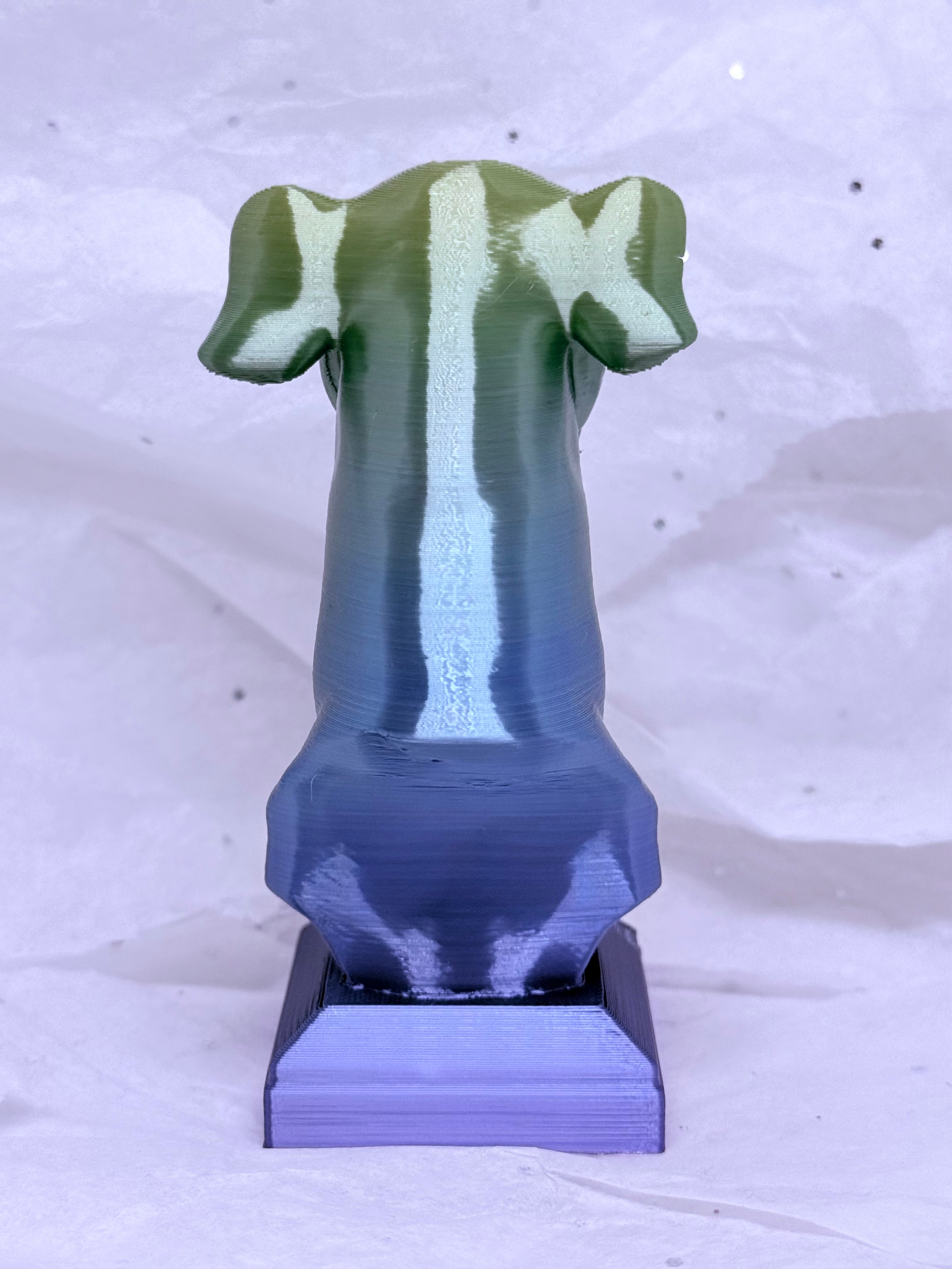 Greyhound Bust (Blue/Green) | 3D Printed Decor