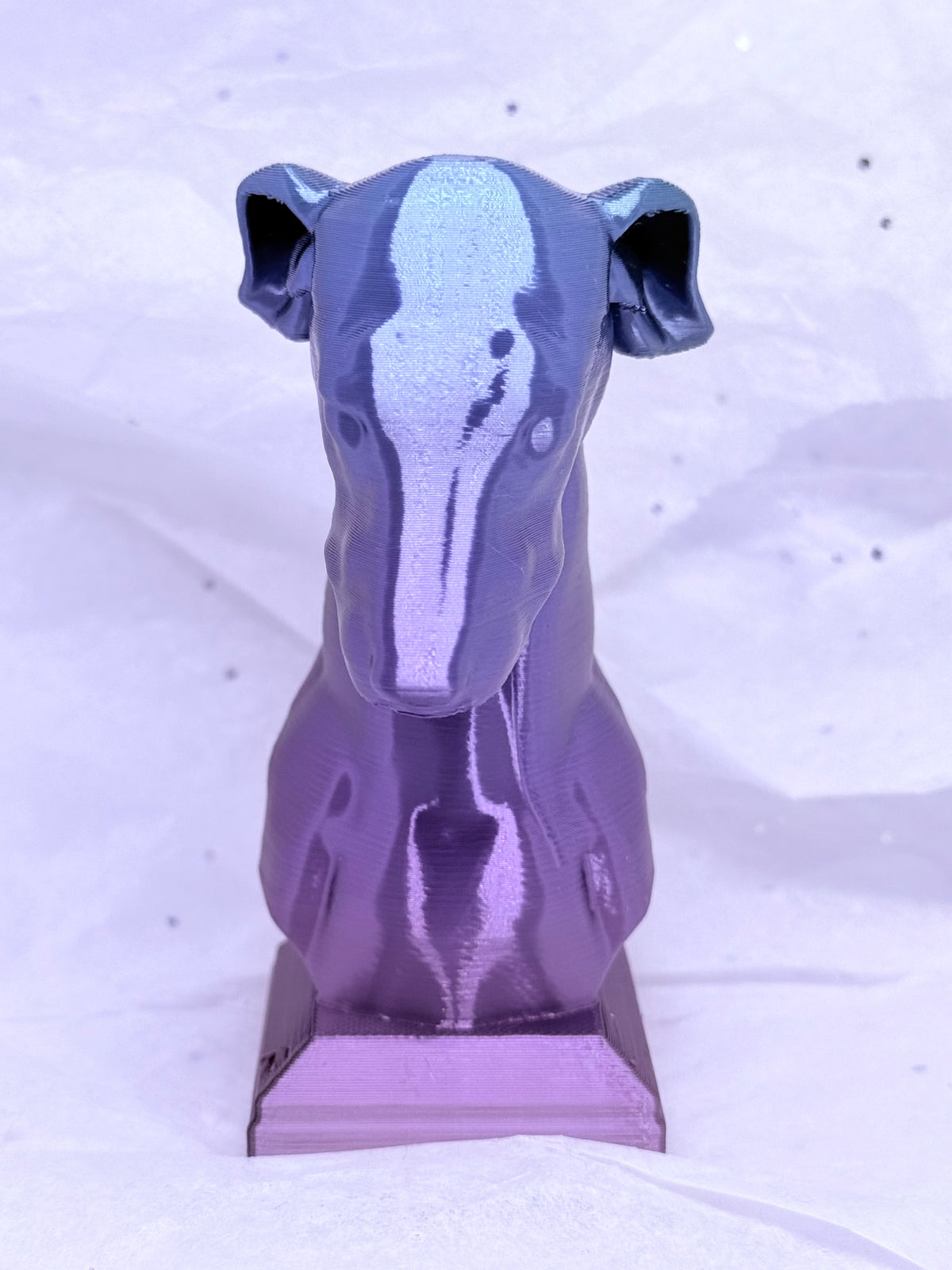 Greyhound Bust (Purple/Blue) | 3D Printed Decor