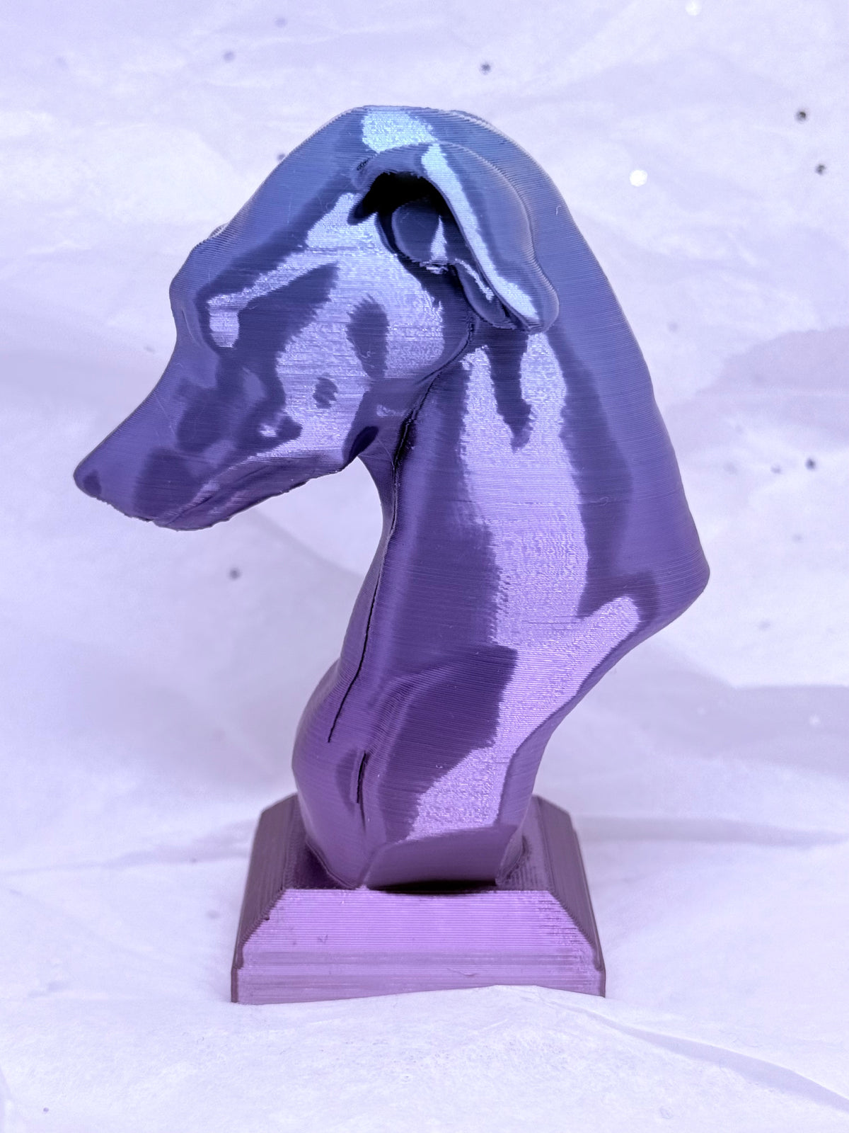 Greyhound Bust (Purple/Blue) | 3D Printed Decor