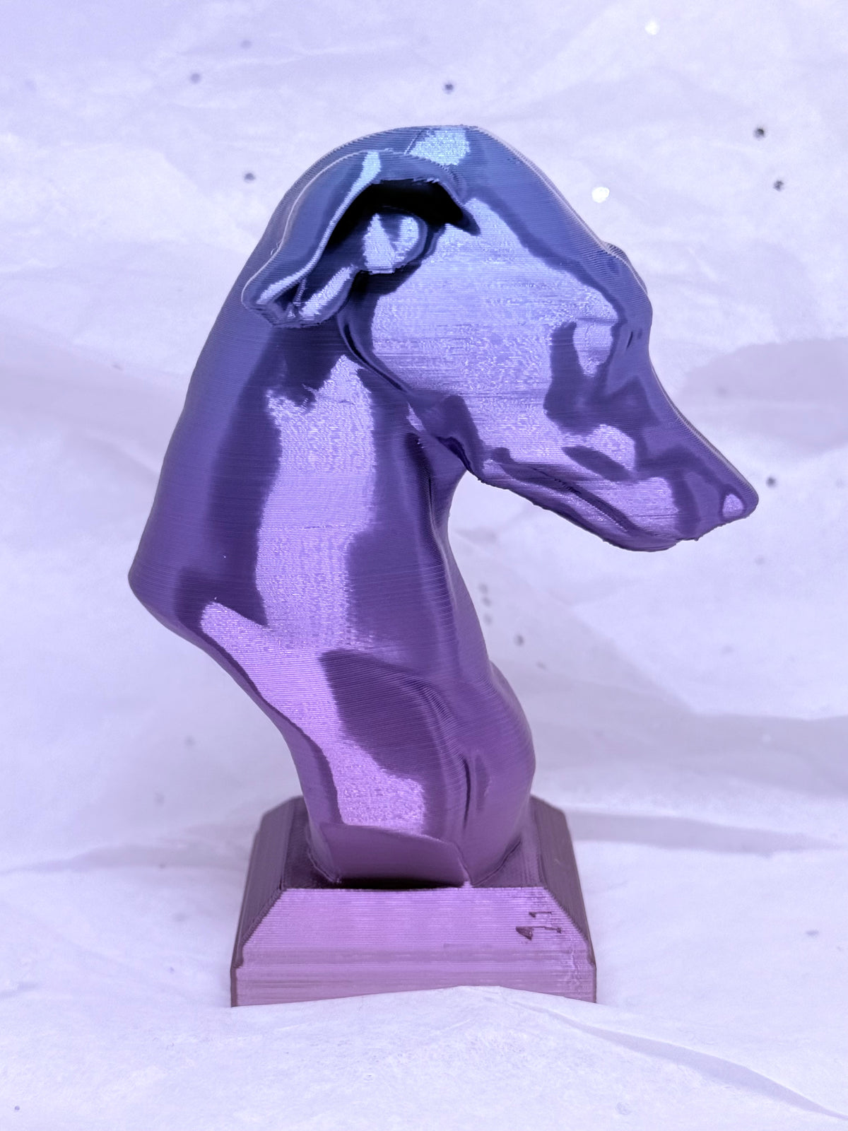 Greyhound Bust (Purple/Blue) | 3D Printed Decor