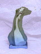Tilted Greyhound Bust (Blue/Green/Yellow) | 3D Printed Decor