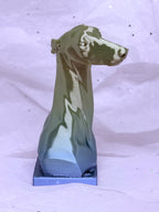 Tilted Greyhound Bust (Blue/Green/Yellow) | 3D Printed Decor