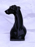 Tilted Greyhound Bust (Black) | 3D Printed Decor
