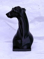 Tilted Greyhound Bust (Black) | 3D Printed Decor