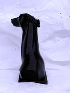 Tilted Greyhound Bust (Black) | 3D Printed Decor