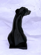Tilted Greyhound Bust (Black) | 3D Printed Decor