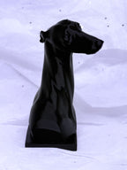 Tilted Greyhound Bust (Black) | 3D Printed Decor