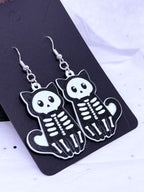 Skeleton Cats | 3D Printed Earrings