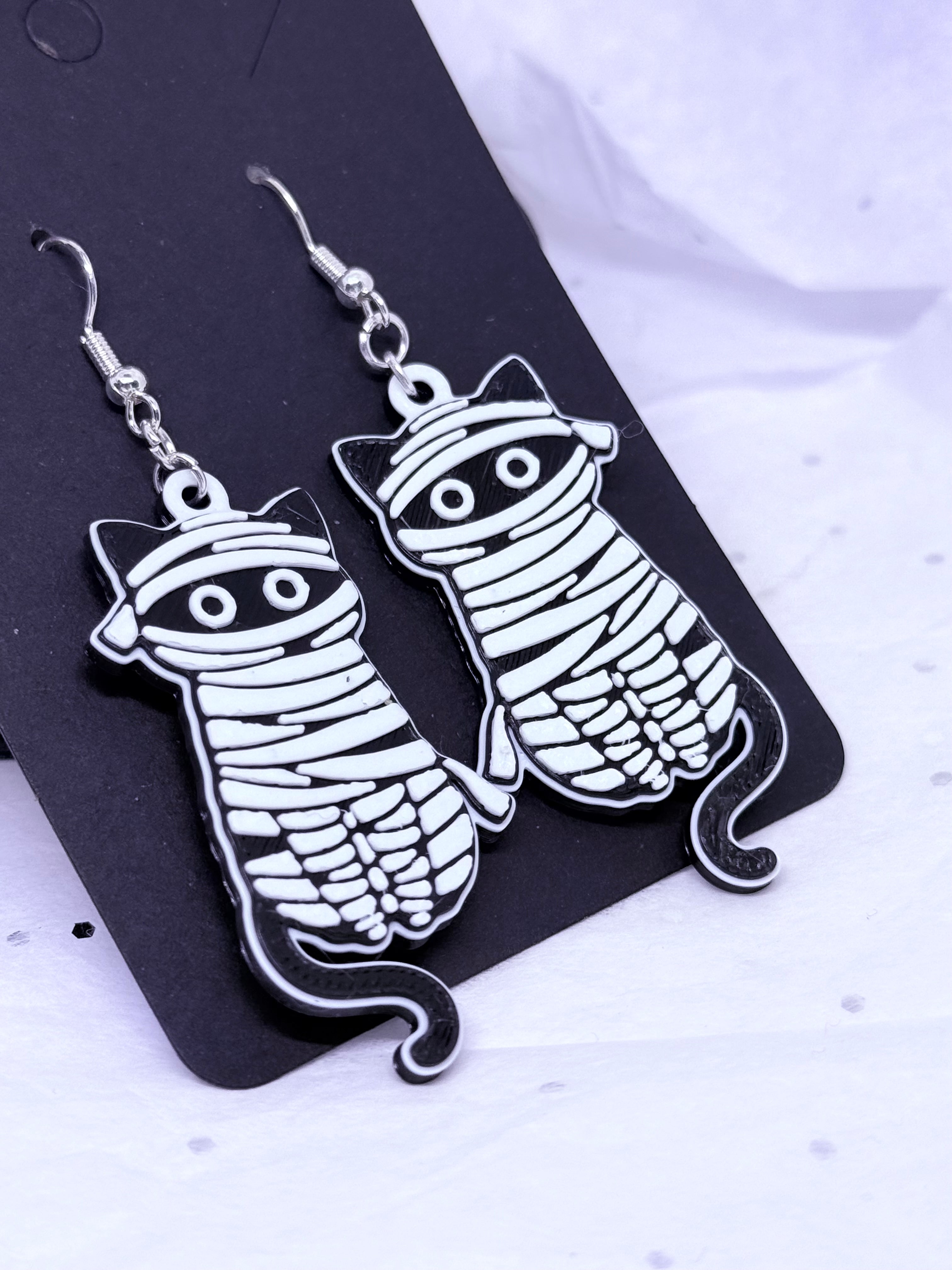 Mummy Cats | 3D Printed Earrings