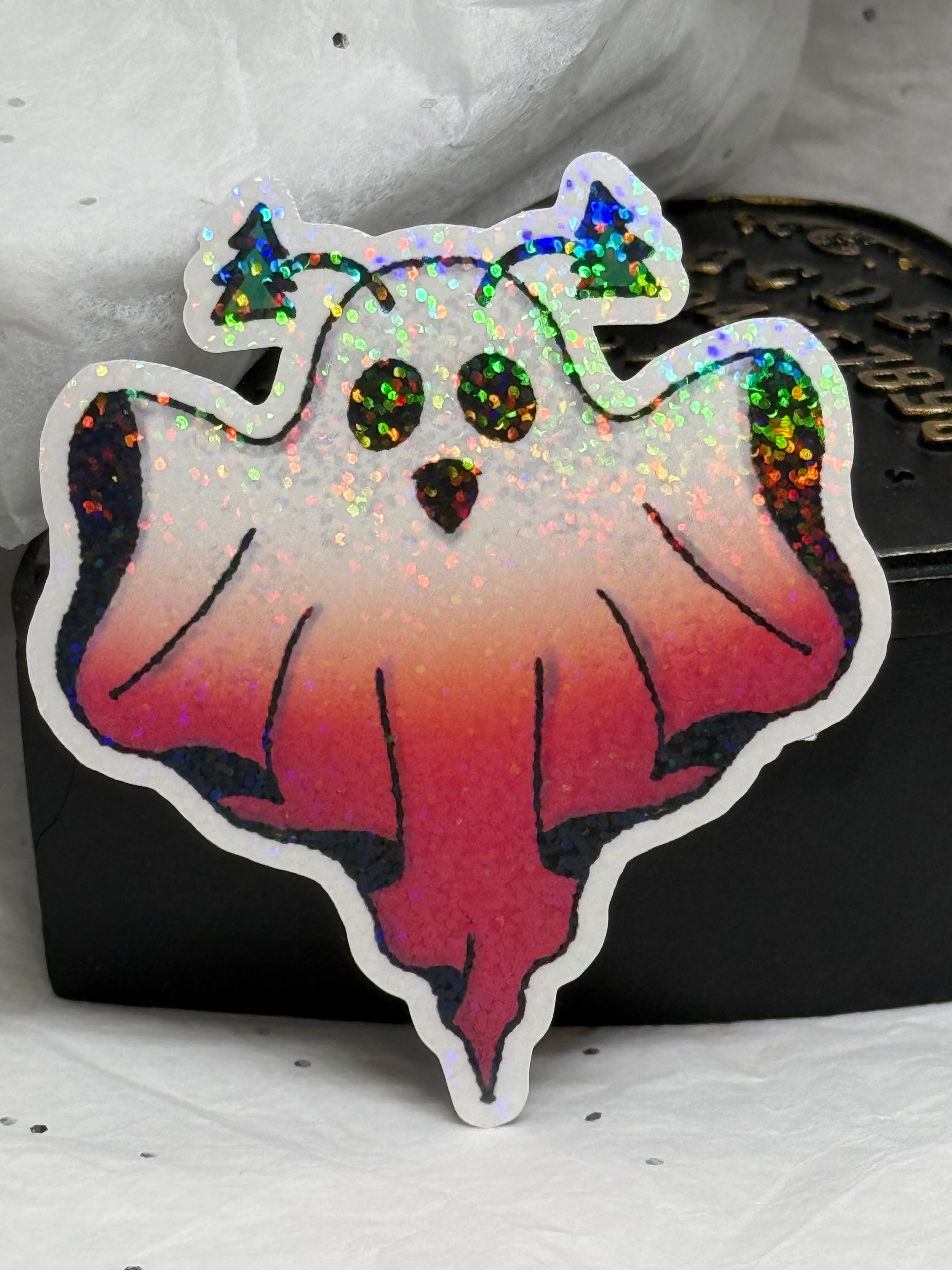 Ghost with Christmas Tree Antennas | Sticker