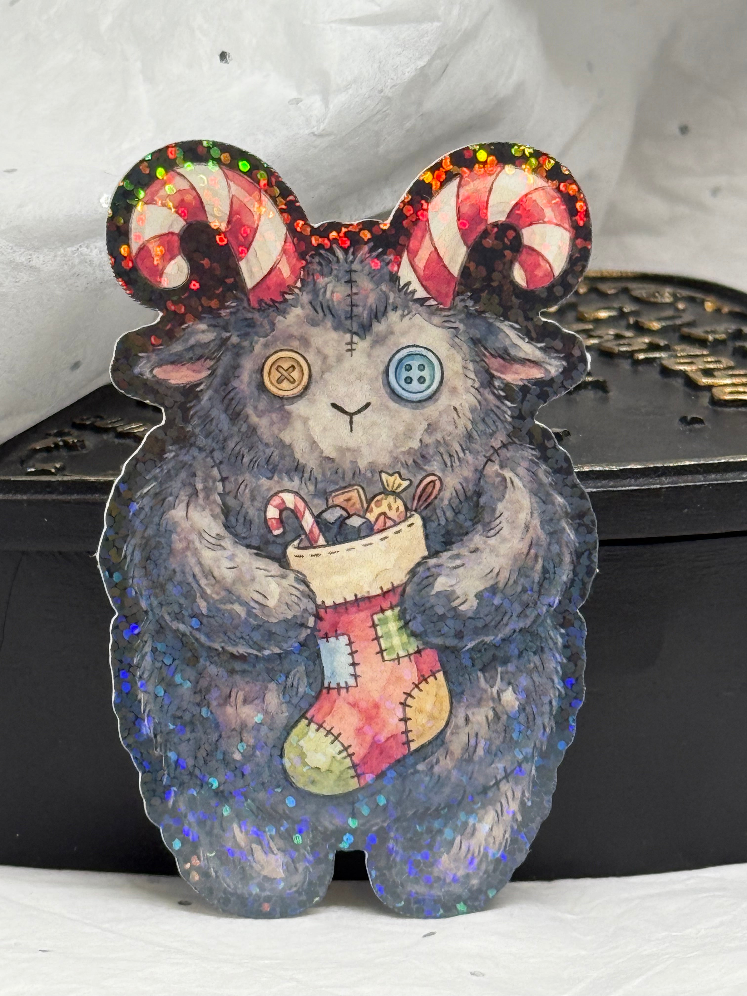 Fluffy Krampus Sticker