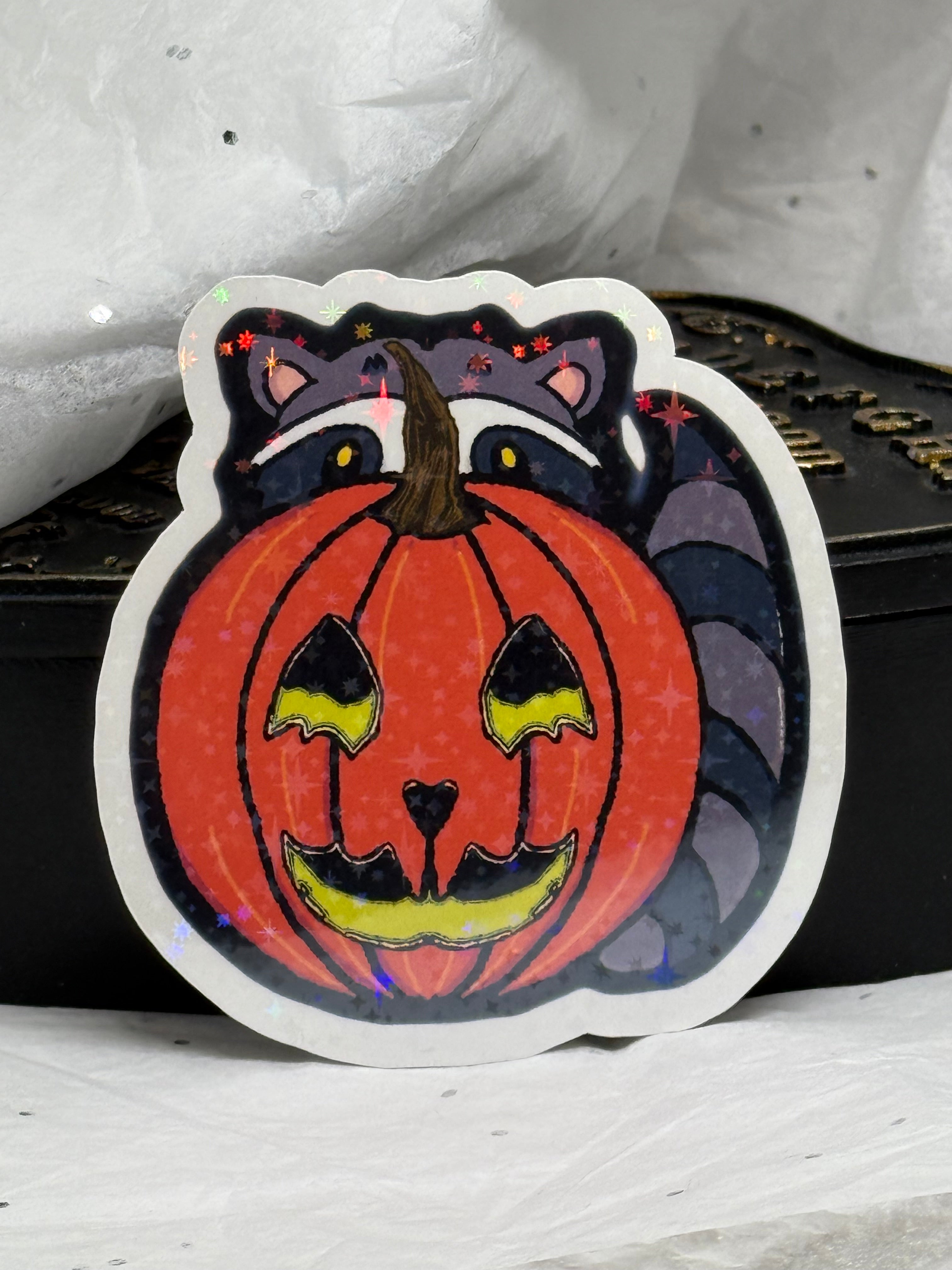 Trash Panda Jack o'Lantern Sticker