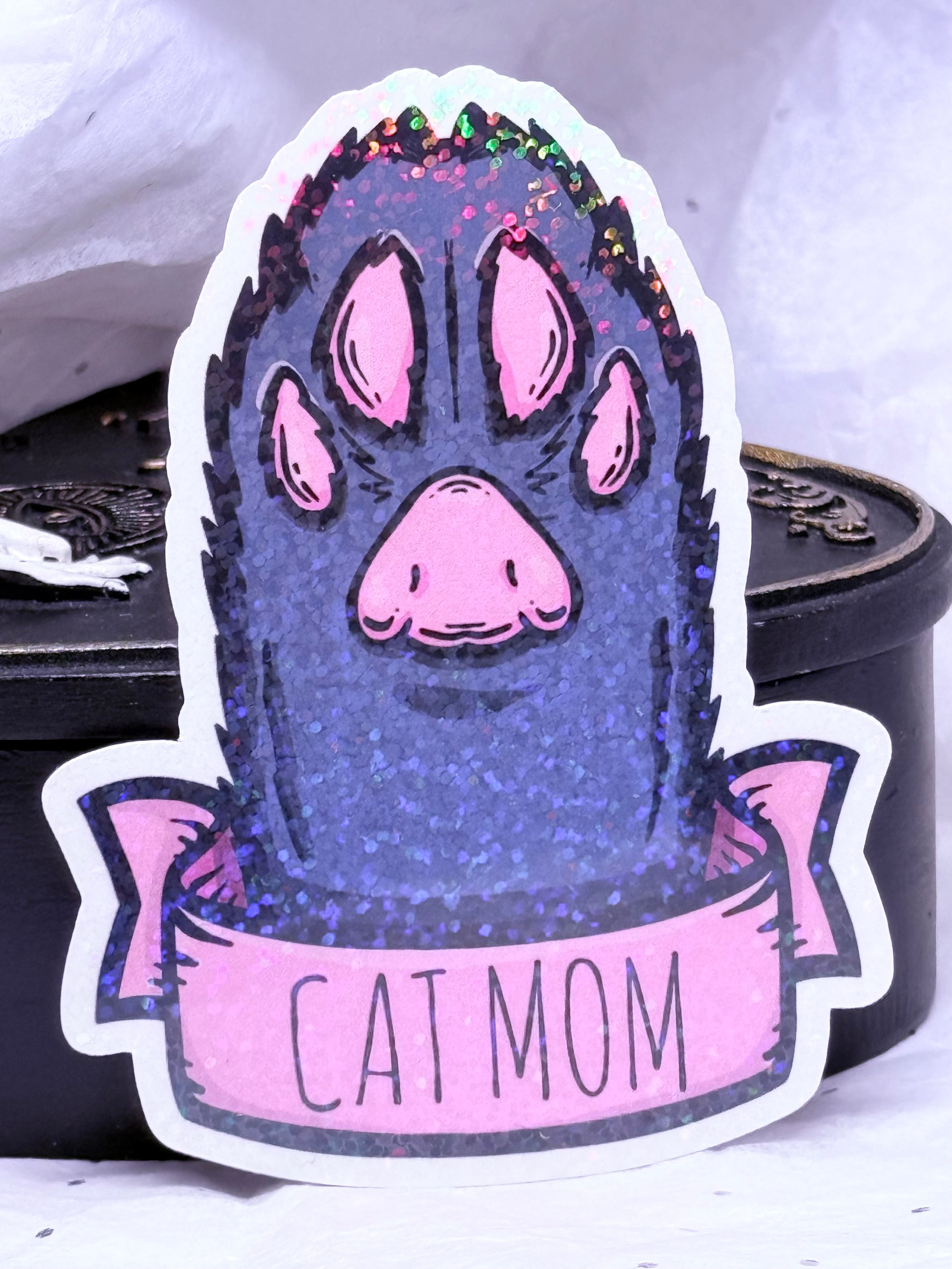 Cat Mom Paw Sticker