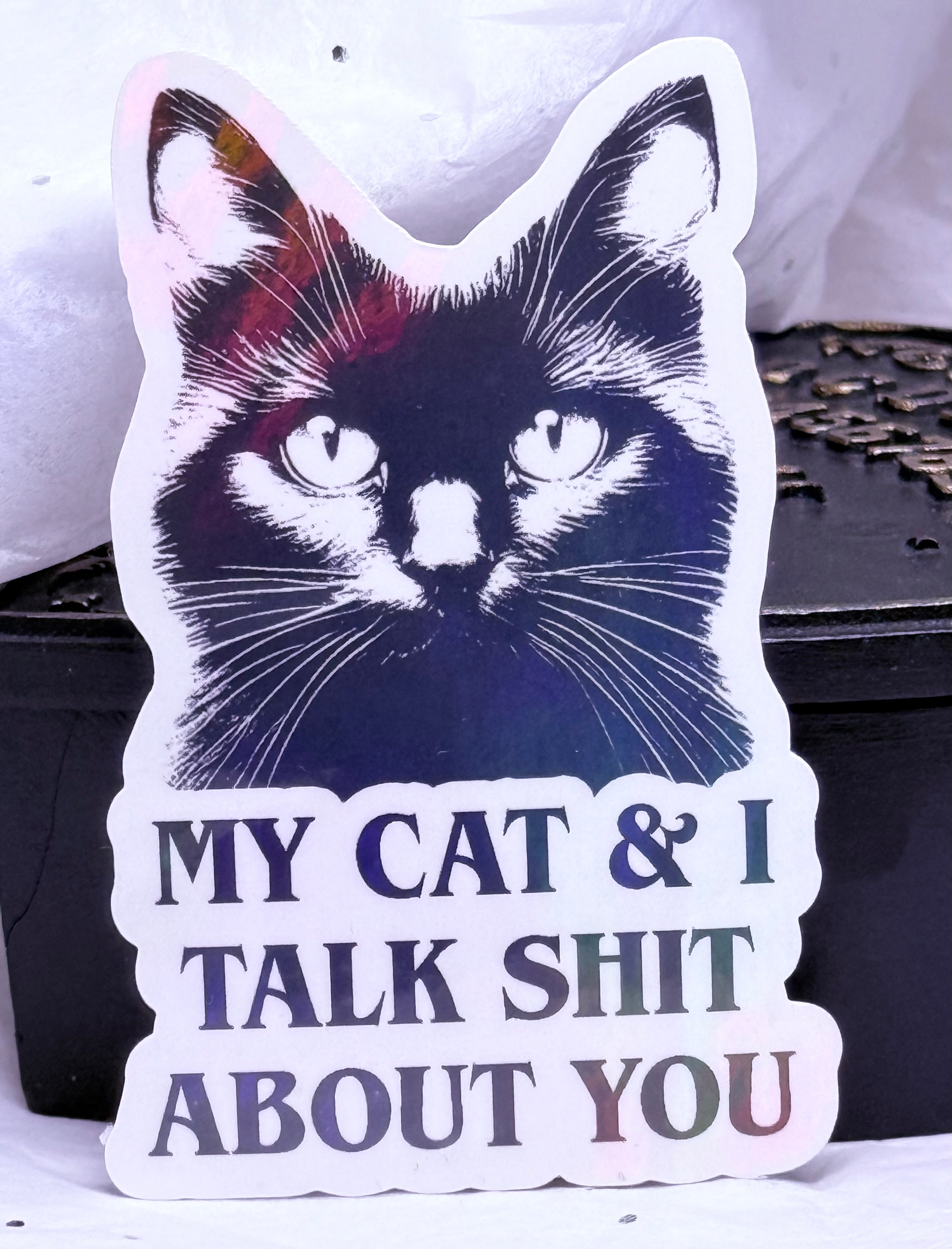 My Cat & I Talk Shit About You | Sticker