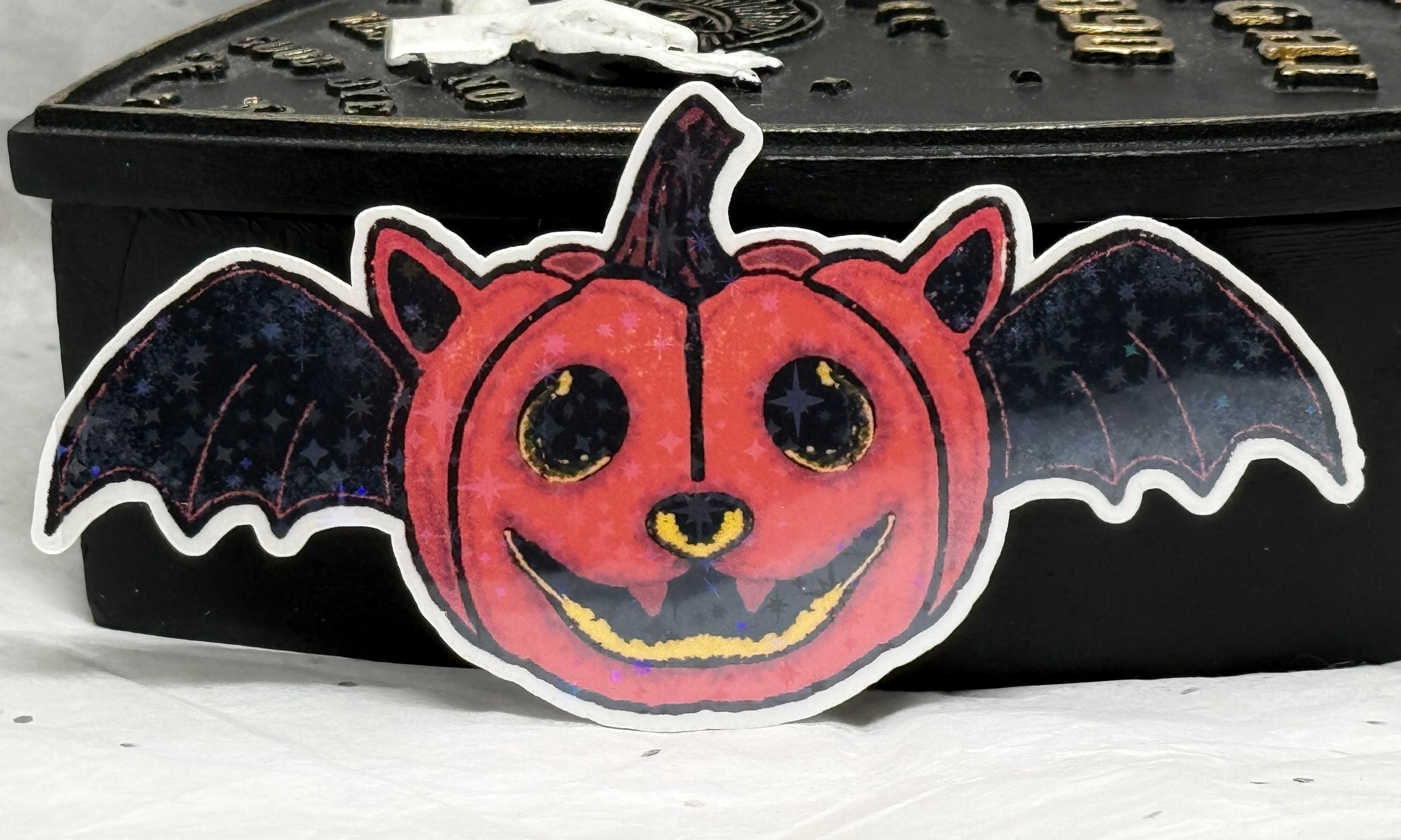 Jack o'Lantern Bat Sticker