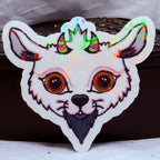 Devilish Goat Sticker (White & Gray)